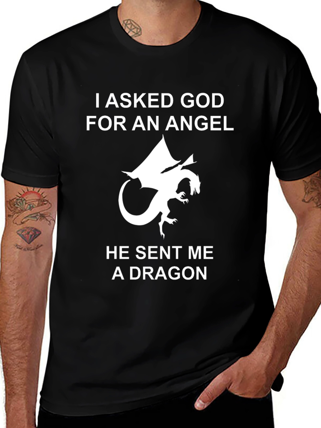 Dragon Angel Graphic T-Shirt - Cotton Tee