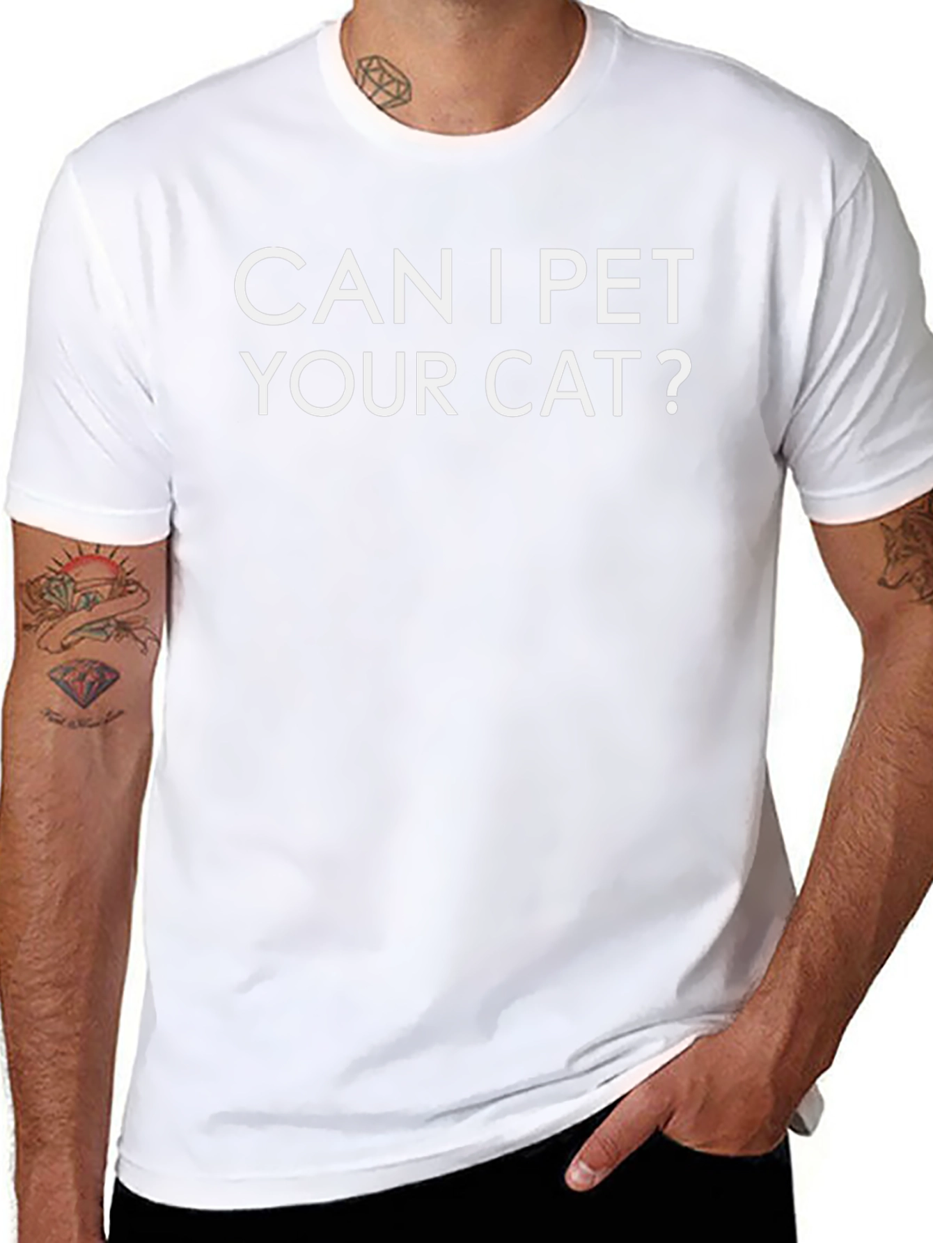 Can I Pet Your Cat? Graphic Tee - Black