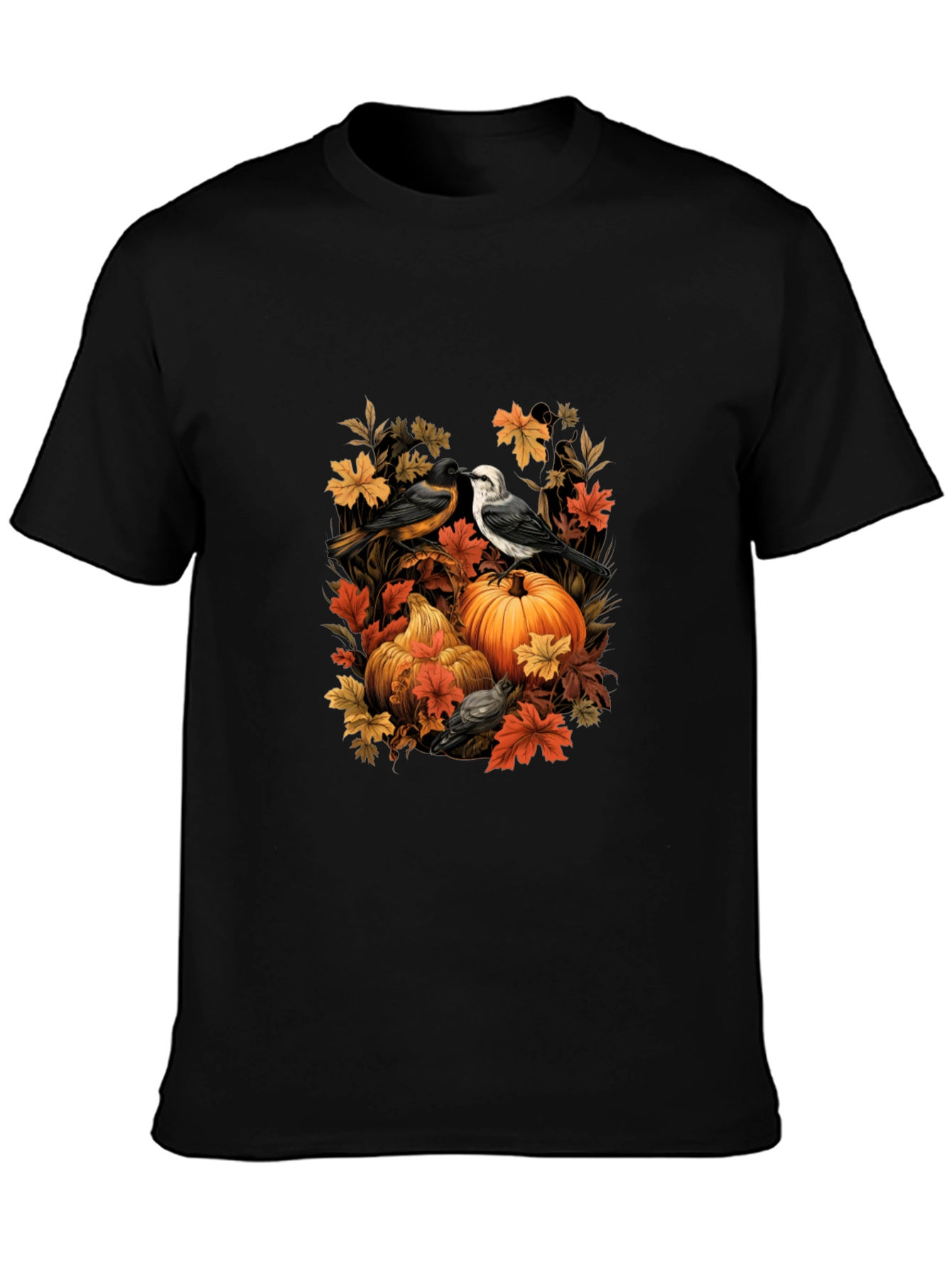 Autumn Birds & Pumpkins Graphic Tee