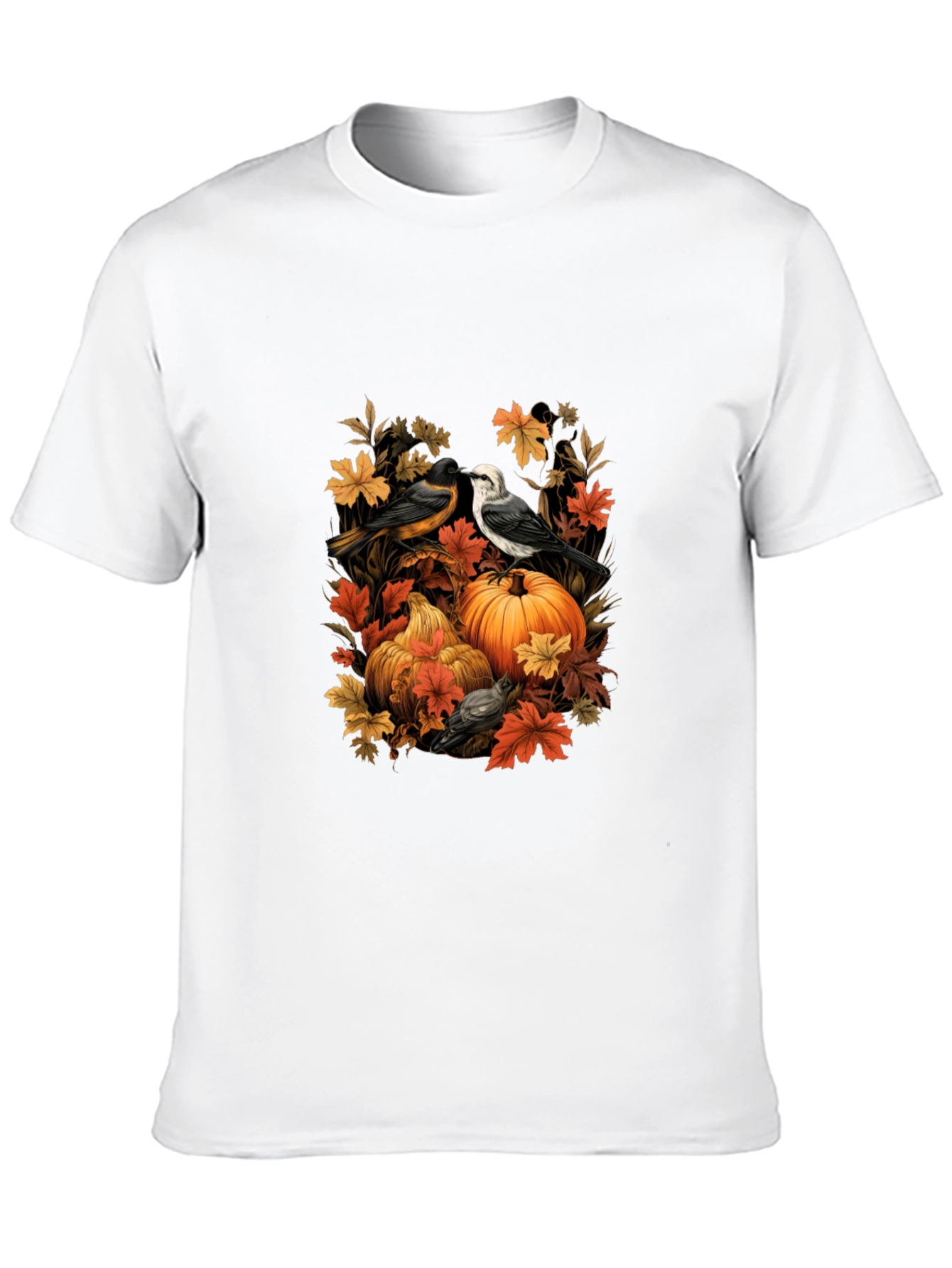 Autumn Birds & Pumpkins Graphic Tee