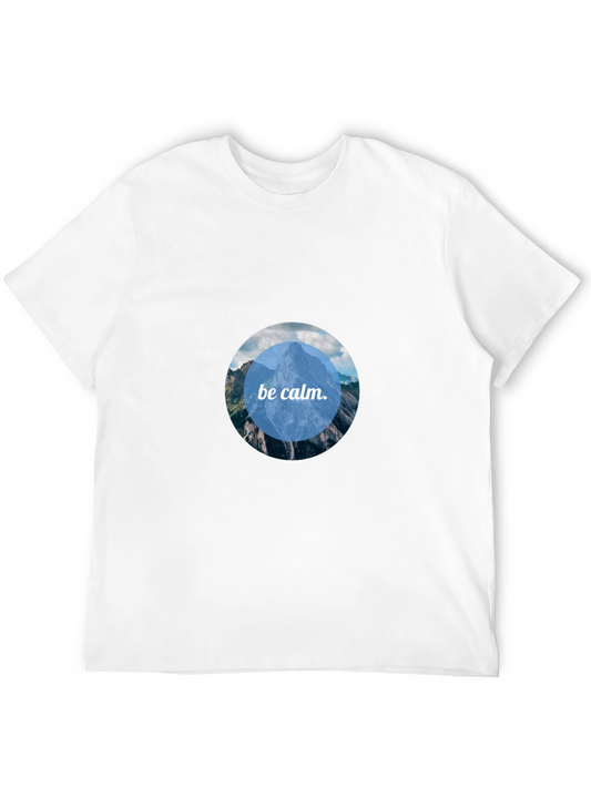 Be Calm Mountain Scene Tee - Black