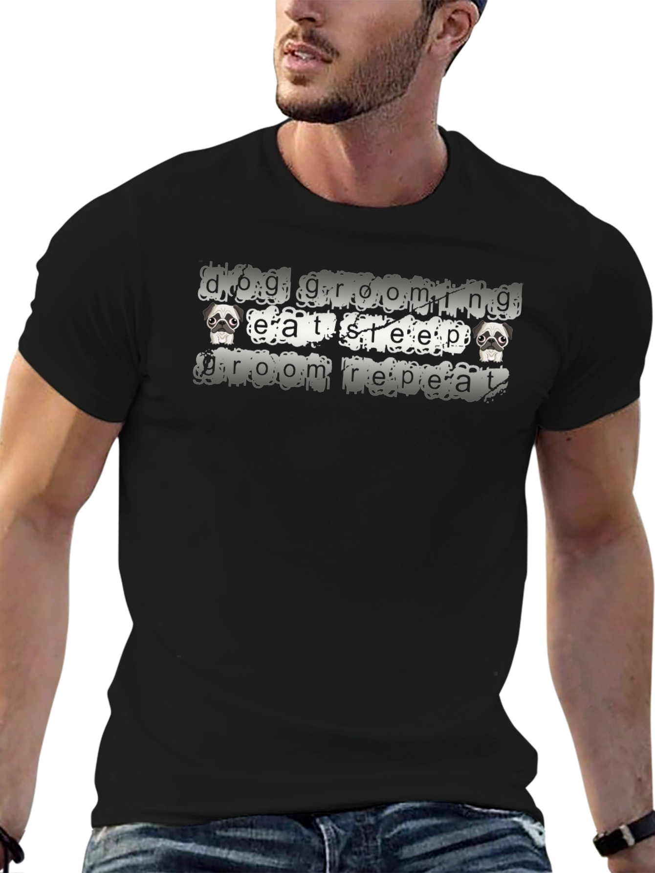 Eat Sleep Groom Repeat T-Shirt – Dog Grooming Graphic Tee