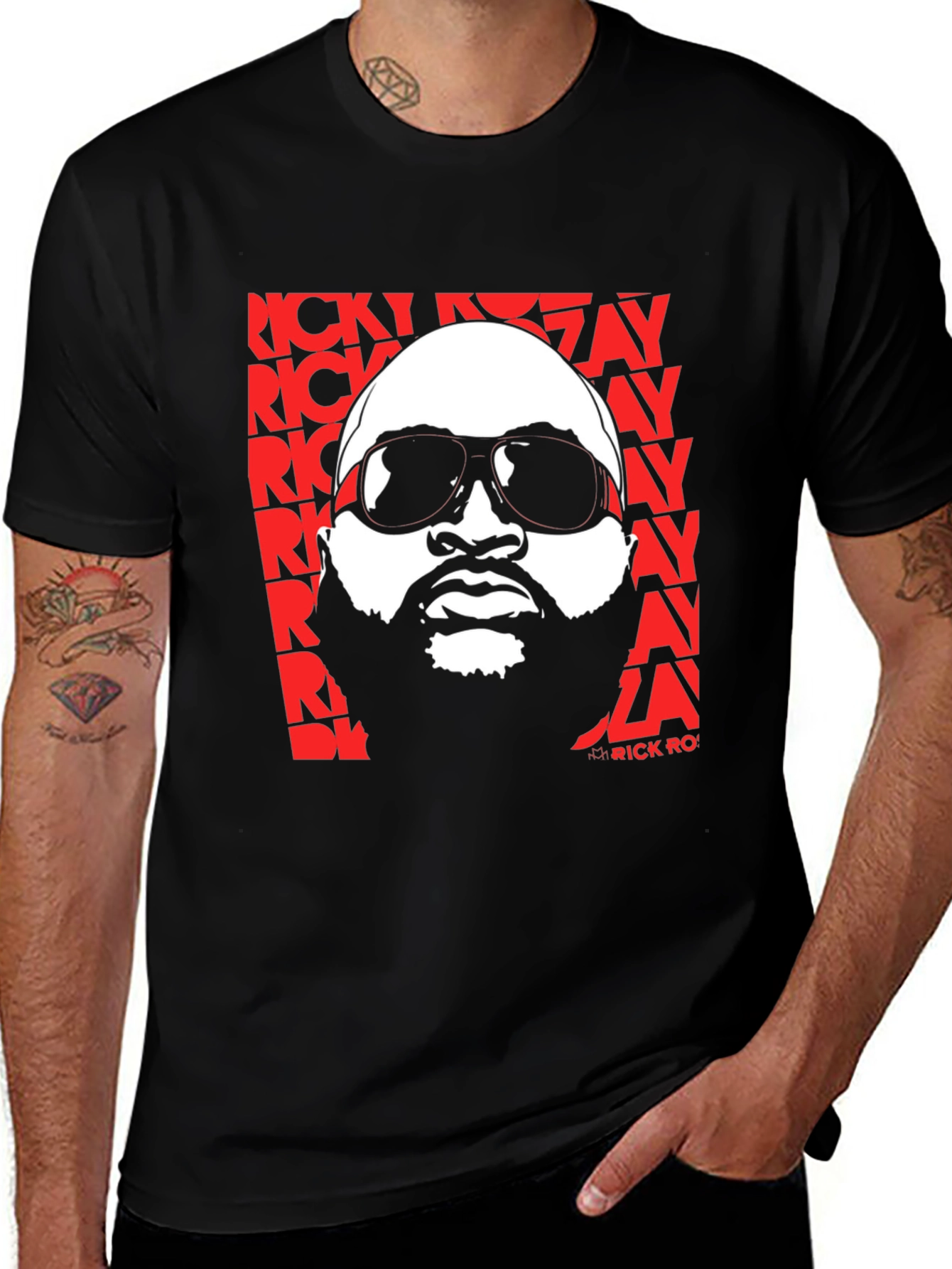Rick Ross Graphic Print Crew Neck T-Shirt