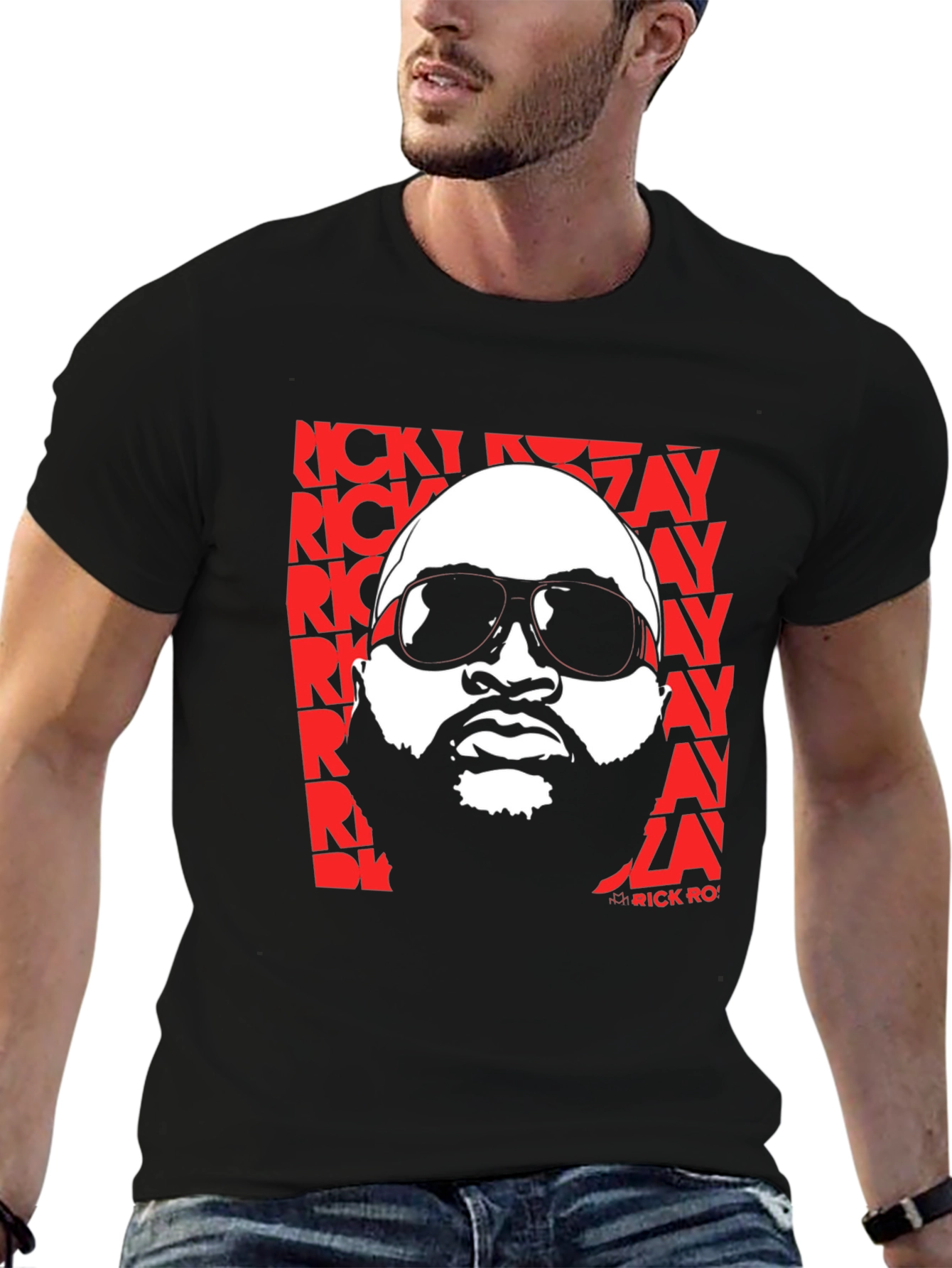 Rick Ross Graphic Print Crew Neck T-Shirt