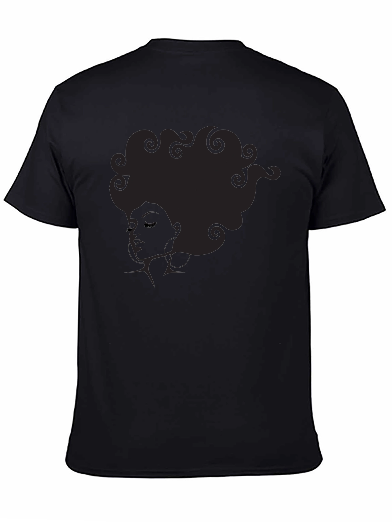 Afro Lady Graphic Black T-Shirt