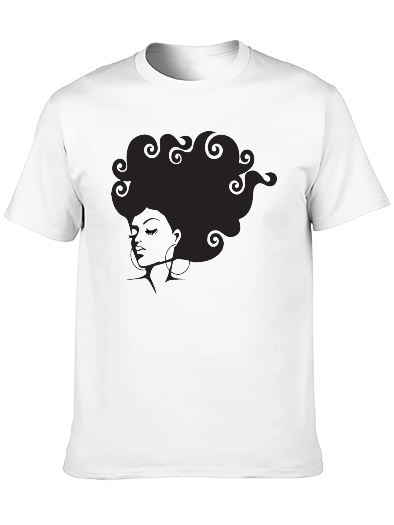 Afro Lady Graphic Black T-Shirt