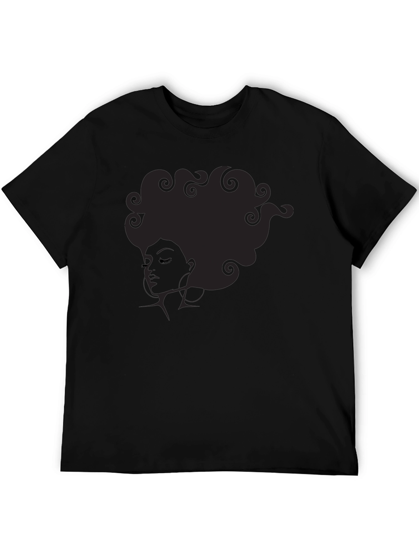 Afro Lady Graphic Black T-Shirt