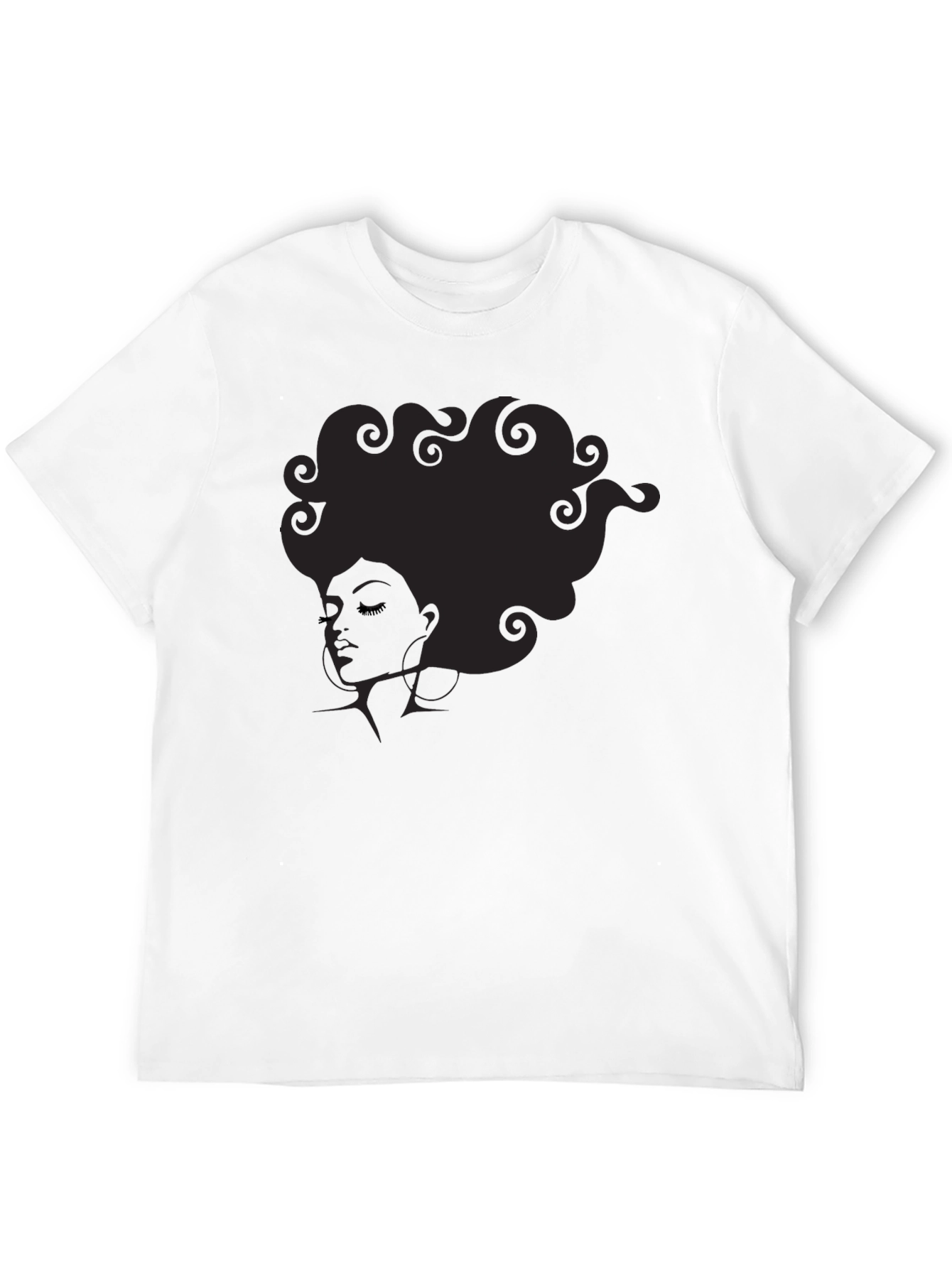 Afro Lady Graphic Black T-Shirt
