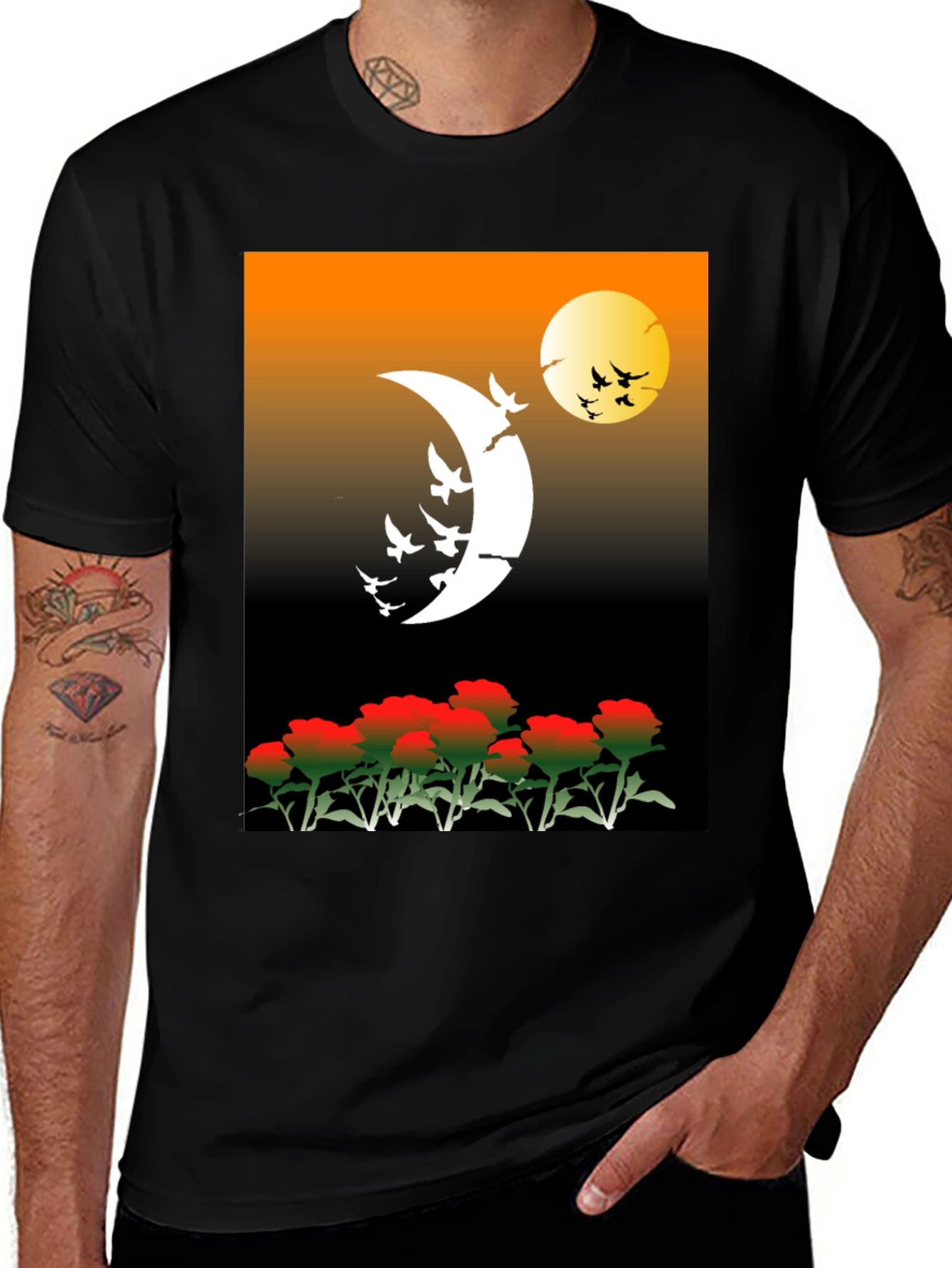 Moonlit Roses Graphic Tee