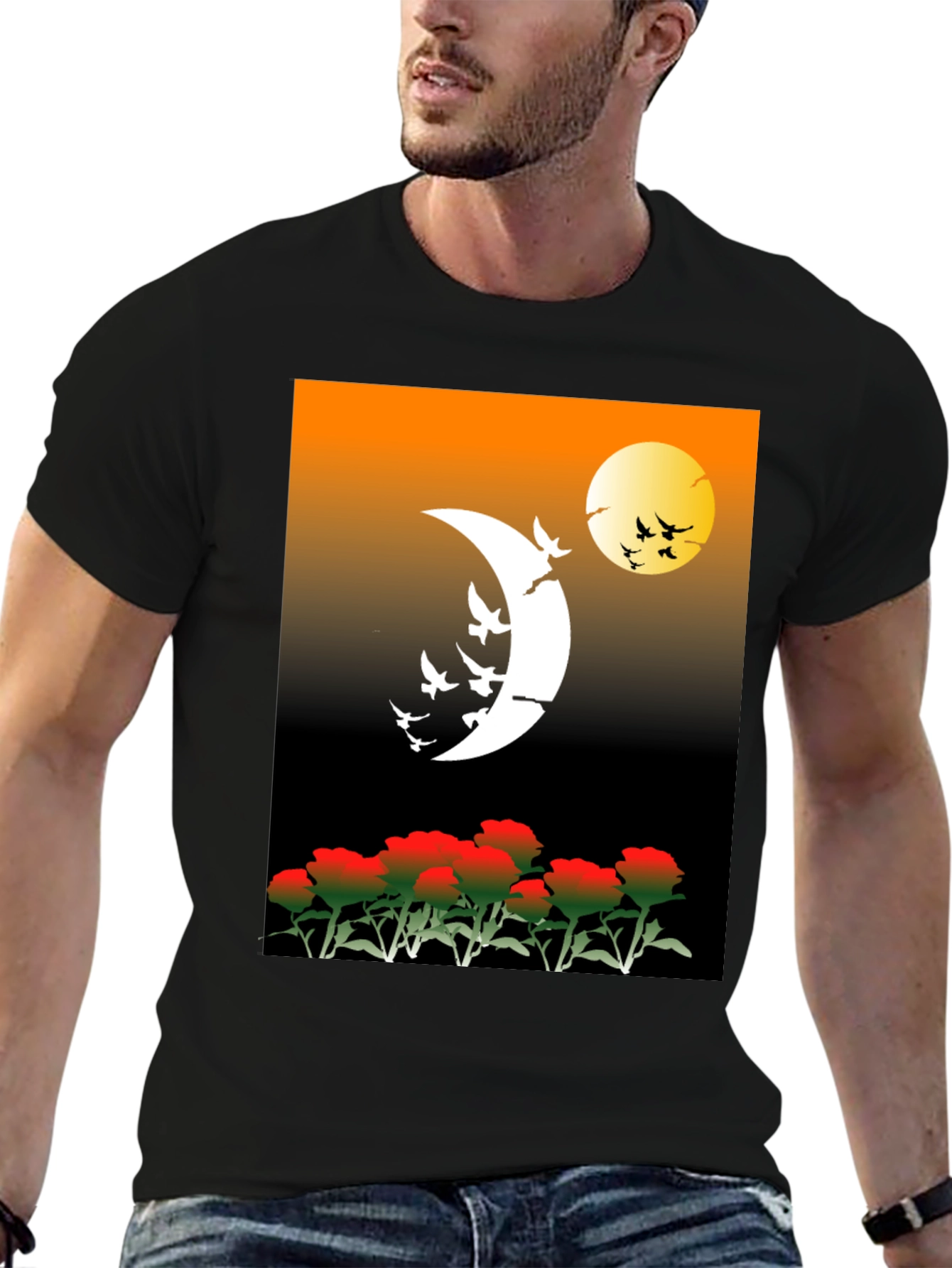 Moonlit Roses Graphic Tee