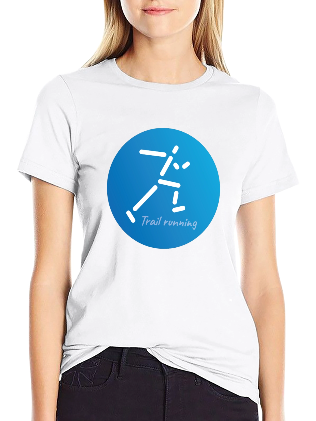 Trail Running Graphic Tee - Black Cotton