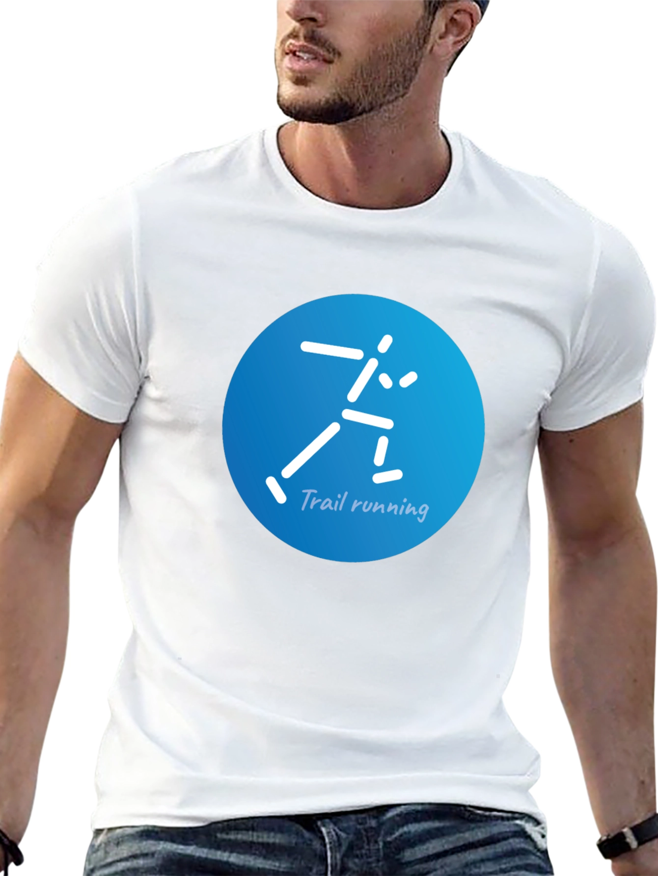 Trail Running Graphic Tee - Black Cotton