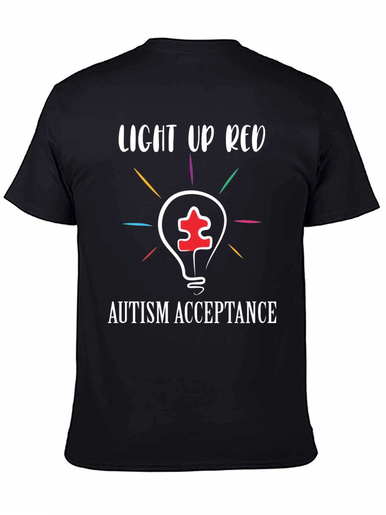 Autism Acceptance T-Shirt: Light Up Red!