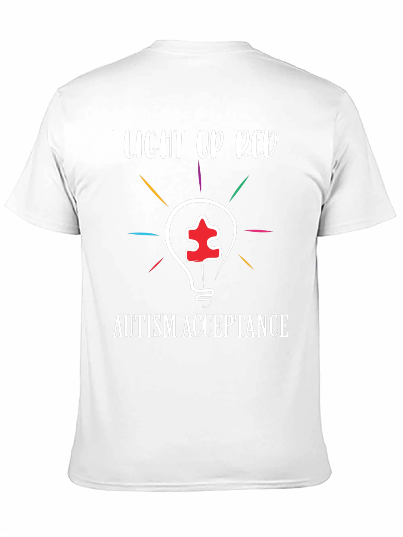 Autism Acceptance T-Shirt: Light Up Red!