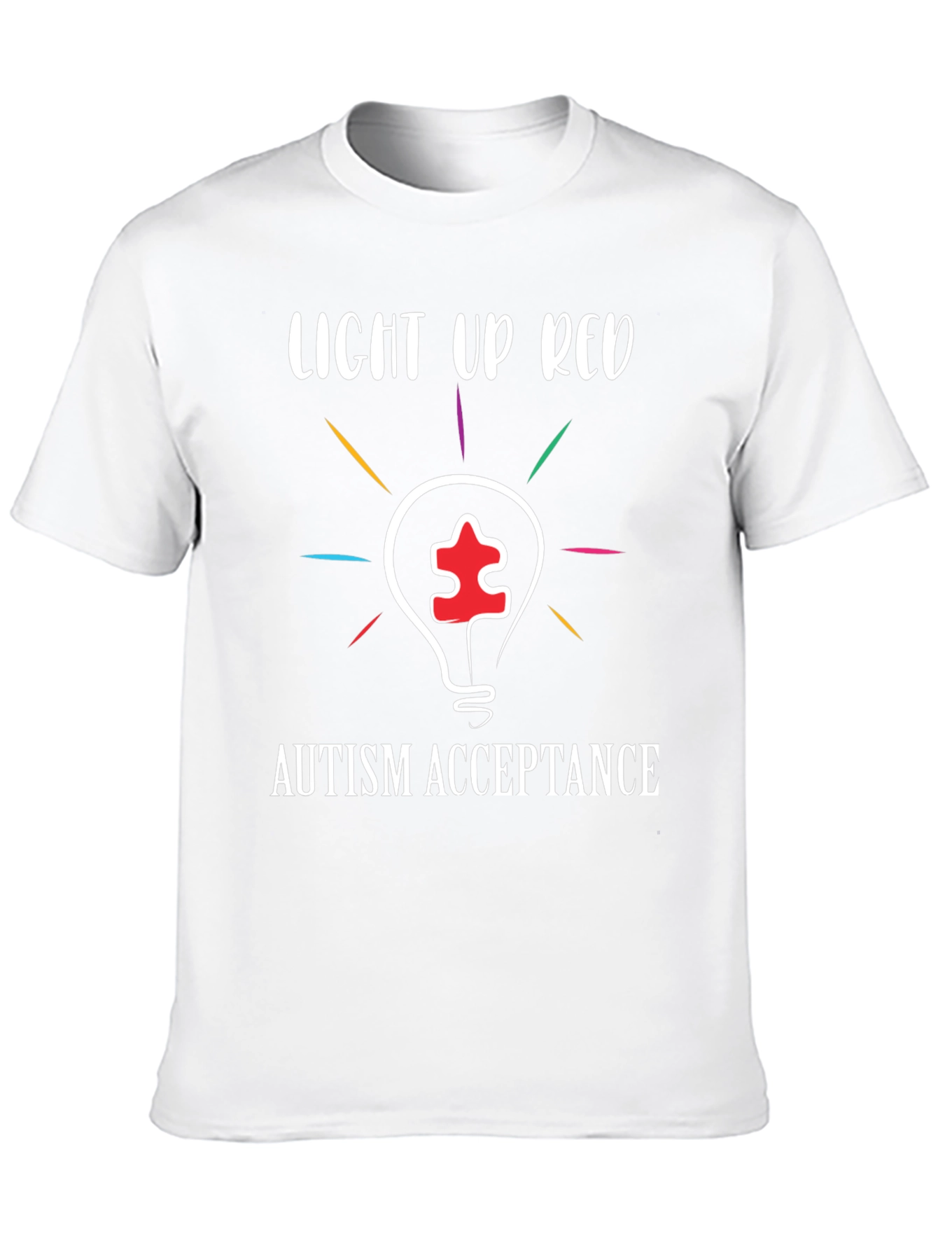 Autism Acceptance T-Shirt: Light Up Red!
