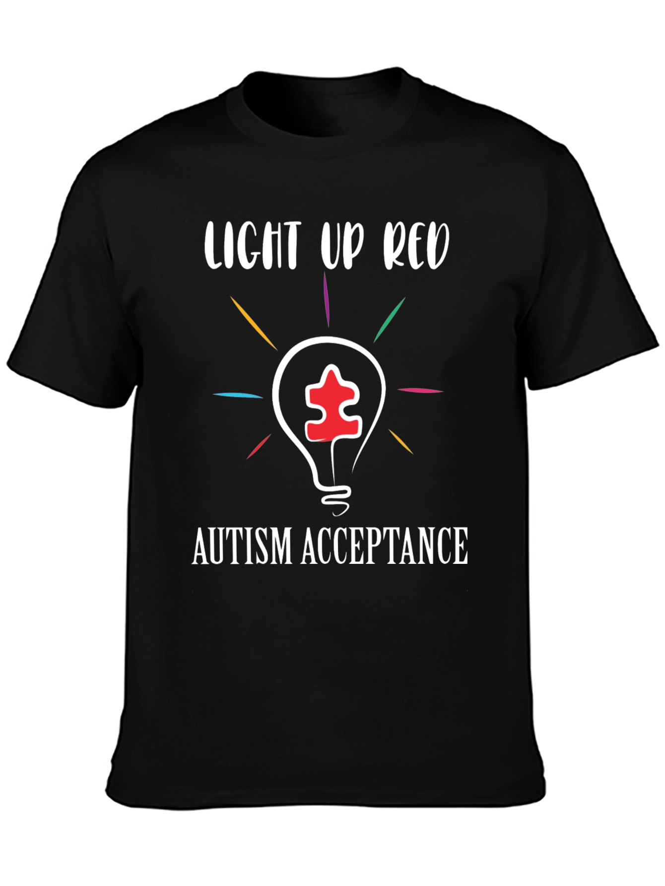 Autism Acceptance T-Shirt: Light Up Red!