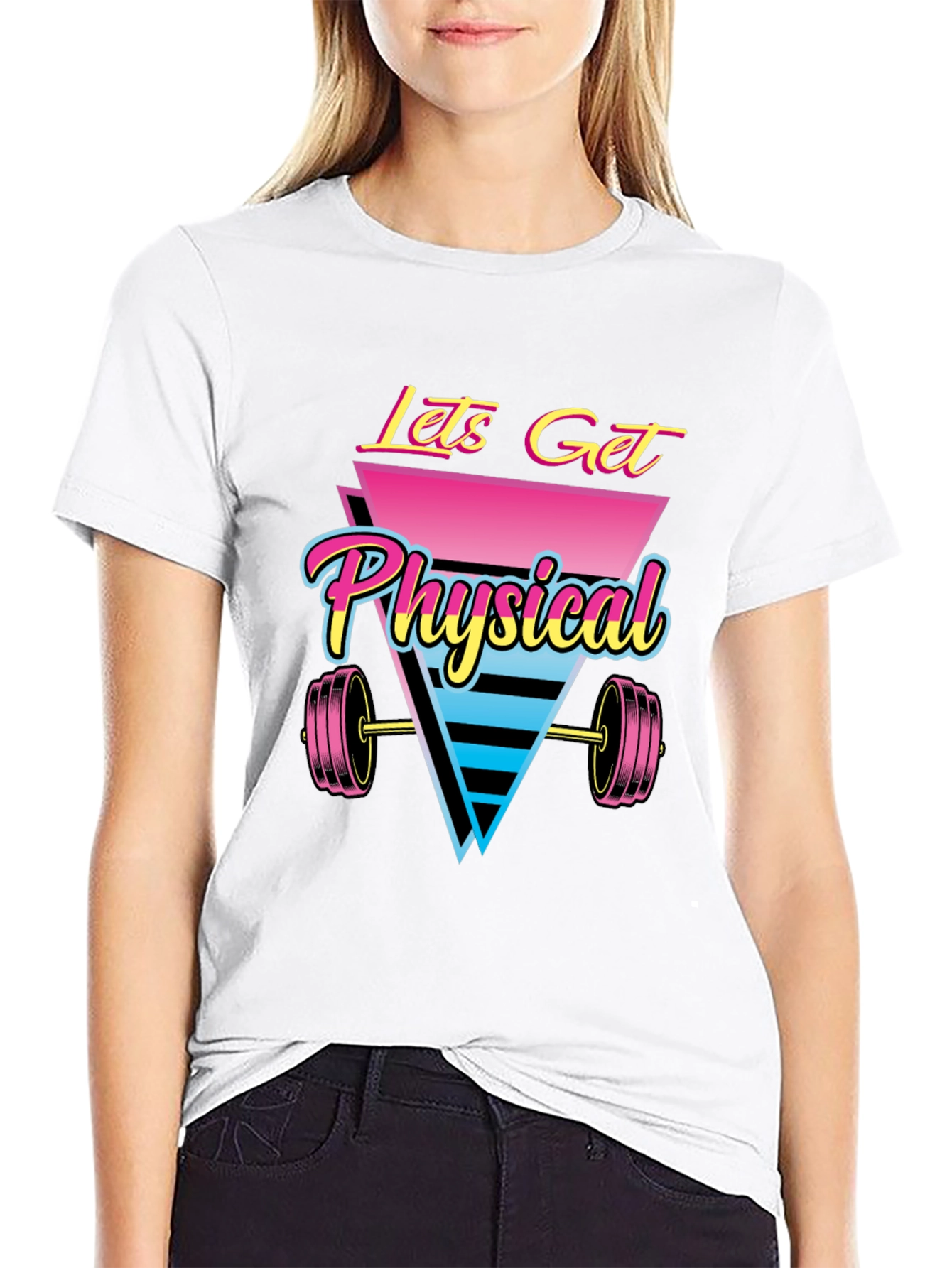 Retro Lets Get Physical Graphic T-Shirt