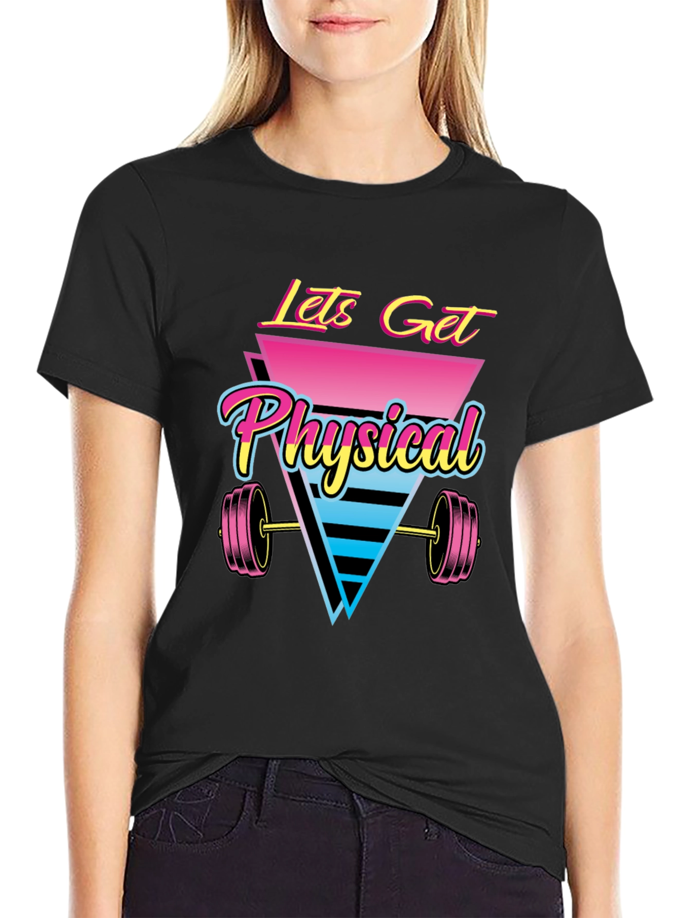 Retro Lets Get Physical Graphic T-Shirt