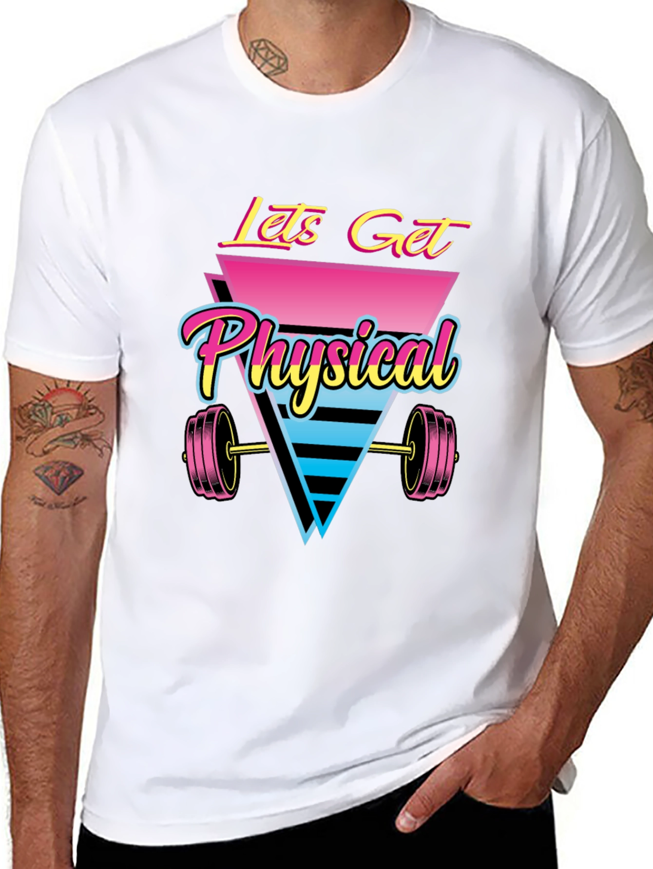 Retro Lets Get Physical Graphic T-Shirt
