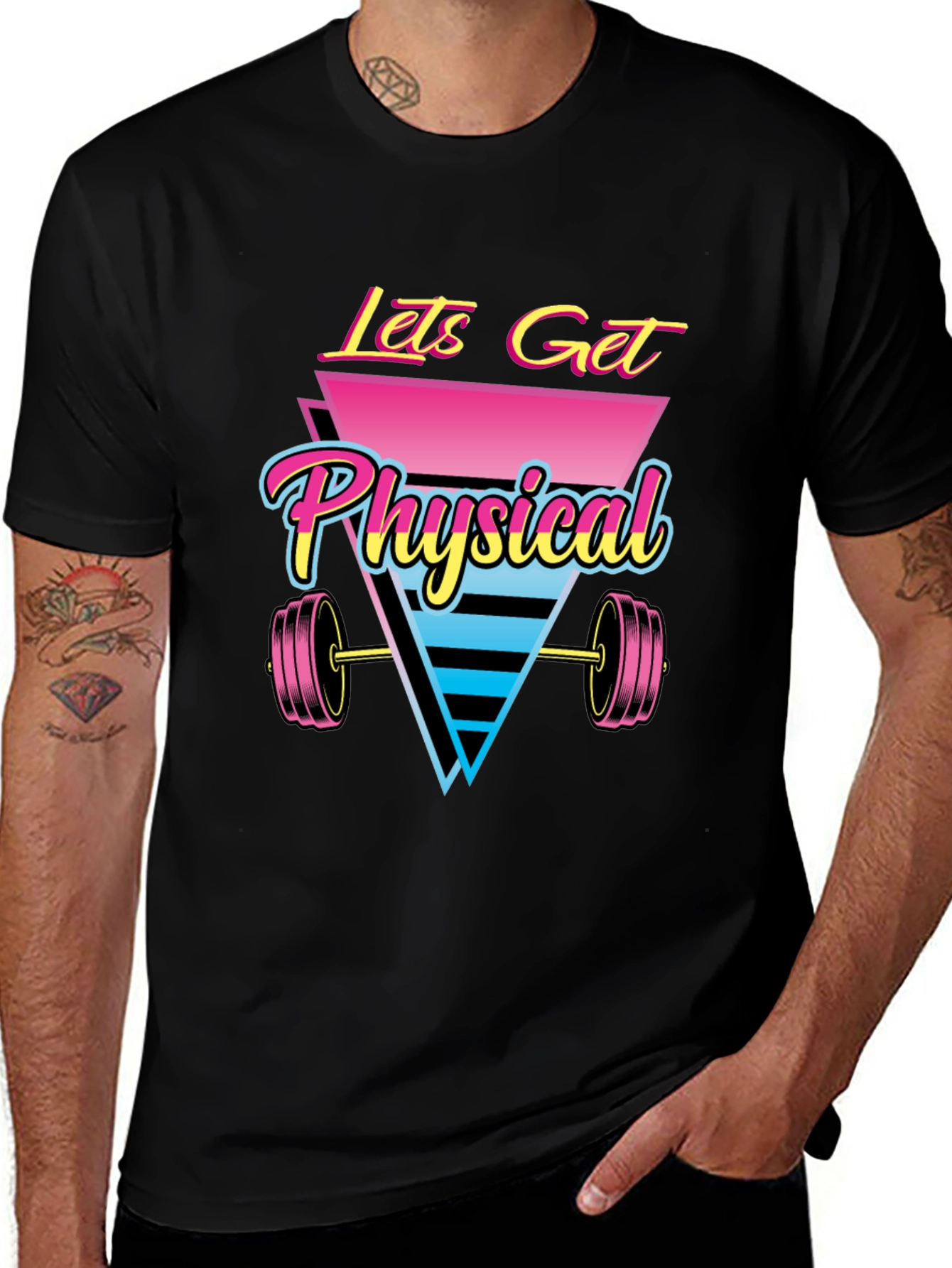 Retro Lets Get Physical Graphic T-Shirt