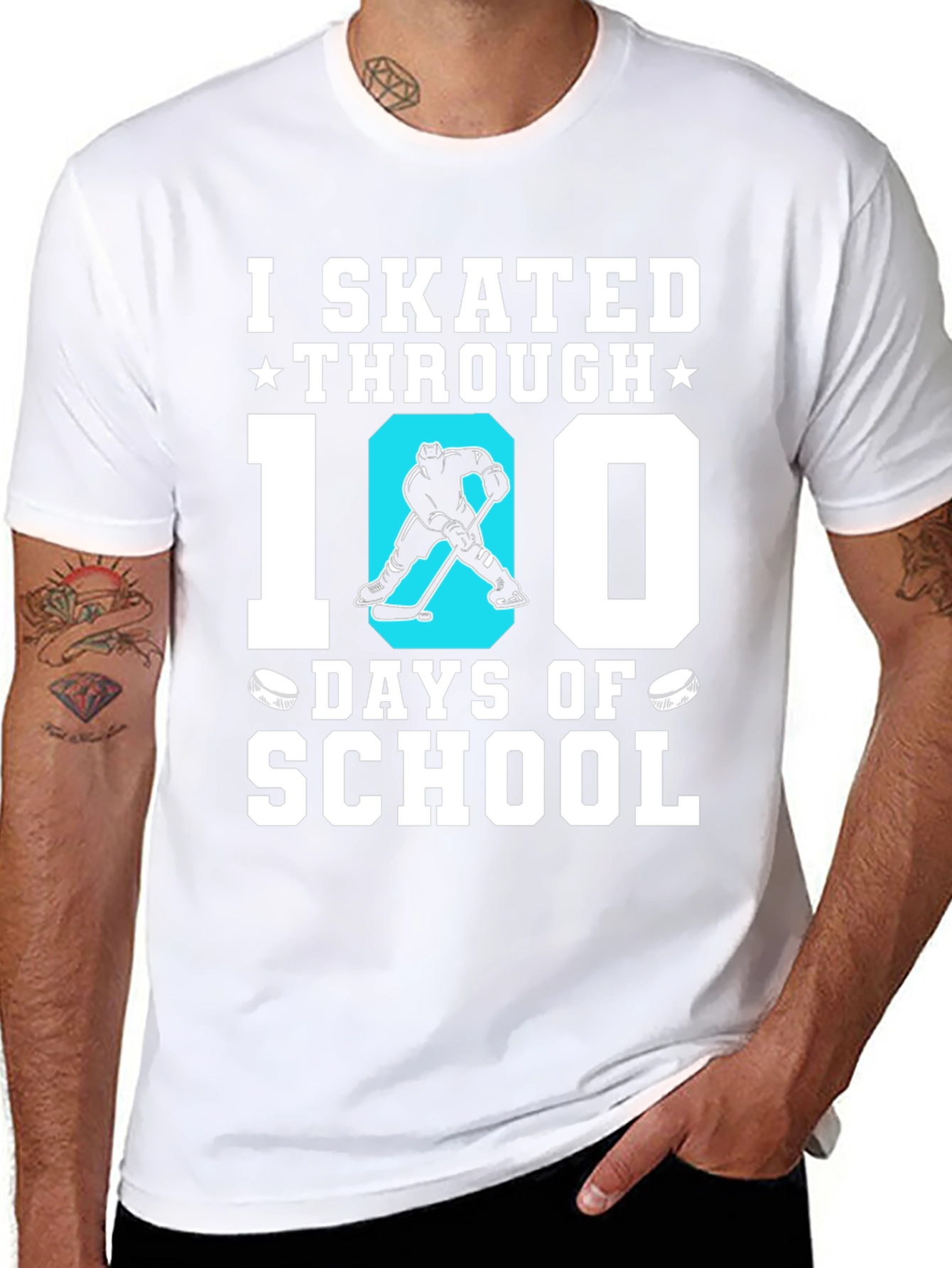 I Skated Through 100 Days of School Hockey T-Shirt