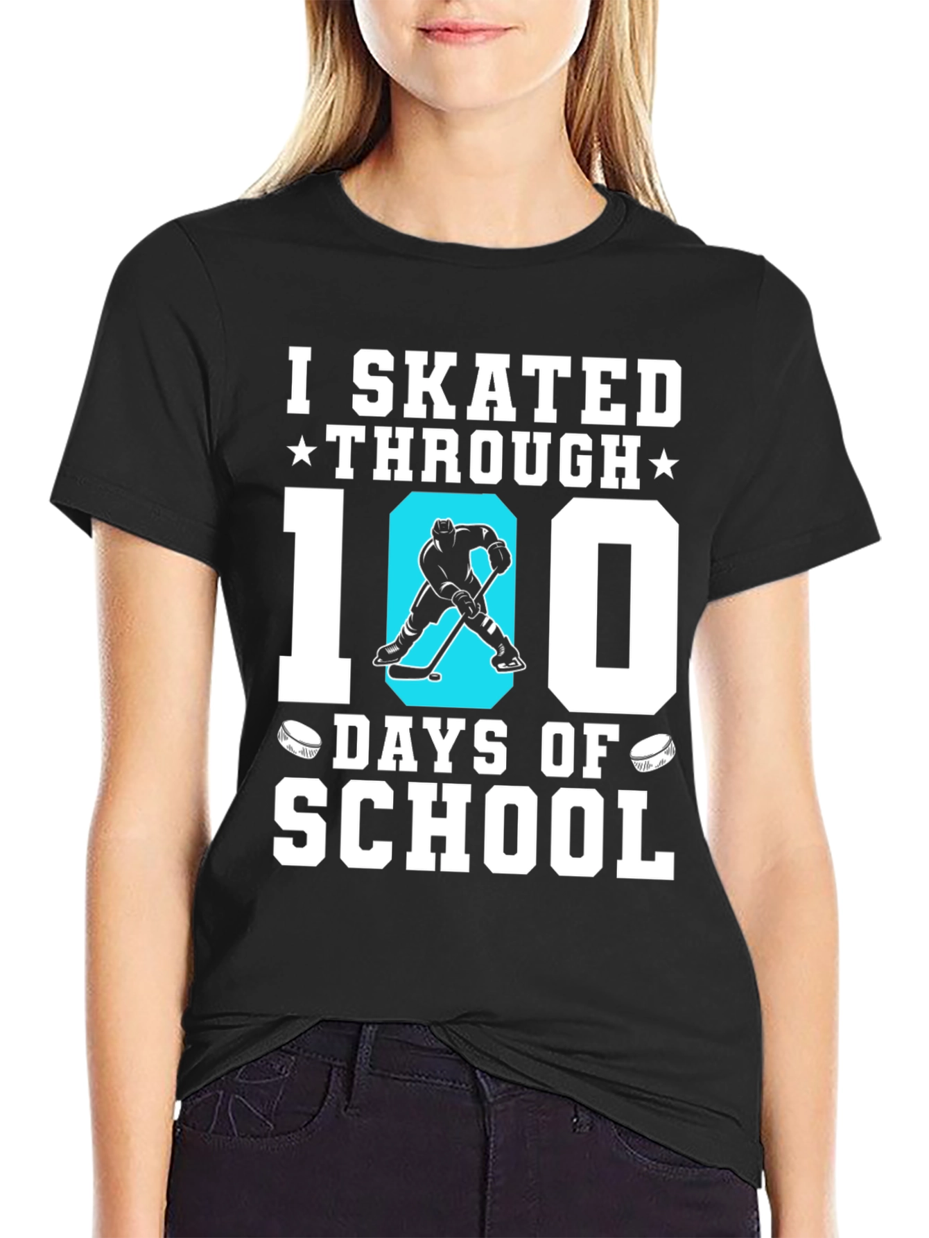 I Skated Through 100 Days of School Hockey T-Shirt