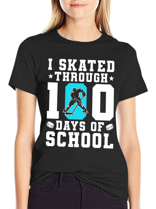 I Skated Through 100 Days of School Hockey T-Shirt