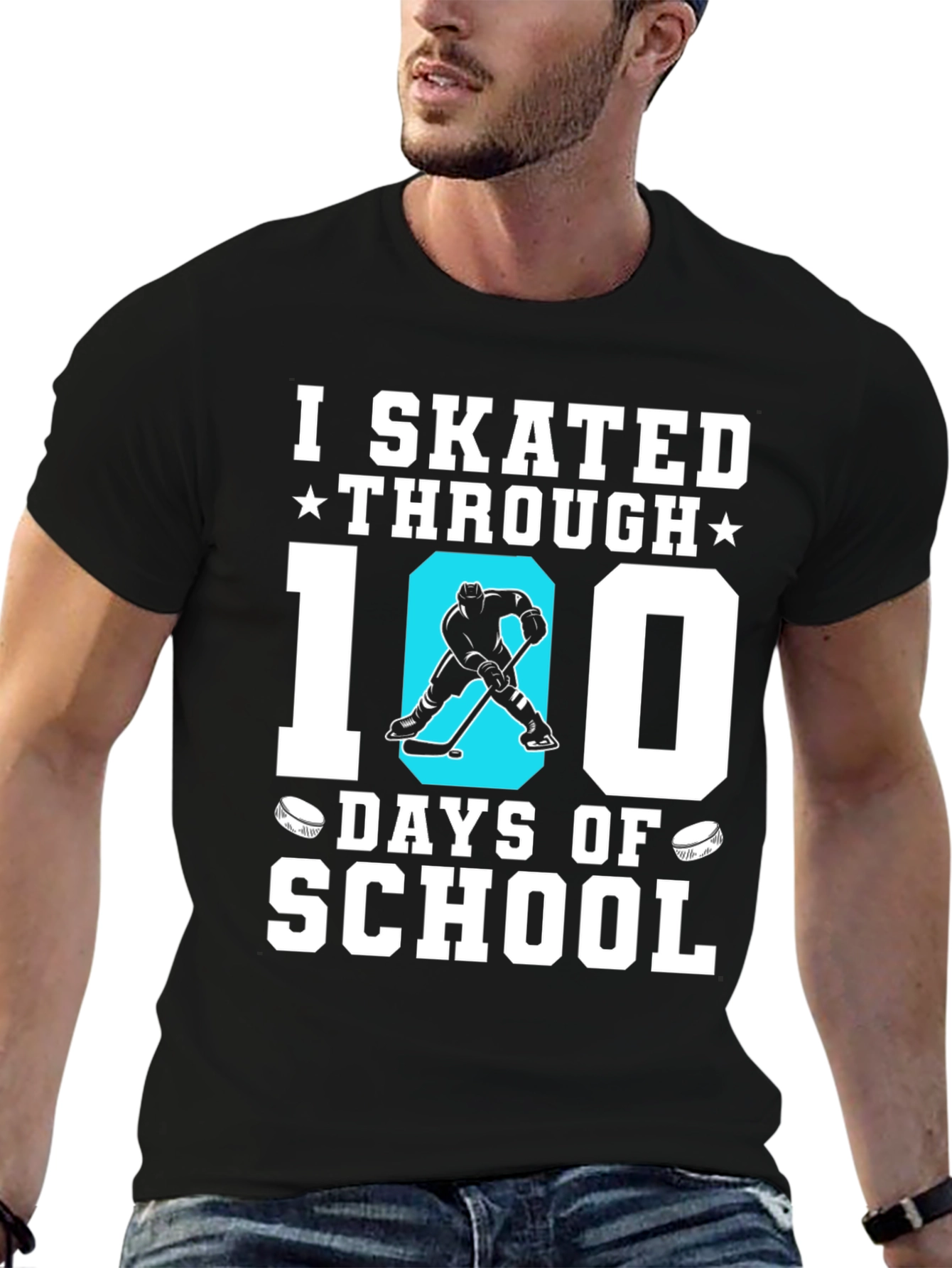 I Skated Through 100 Days of School Hockey T-Shirt