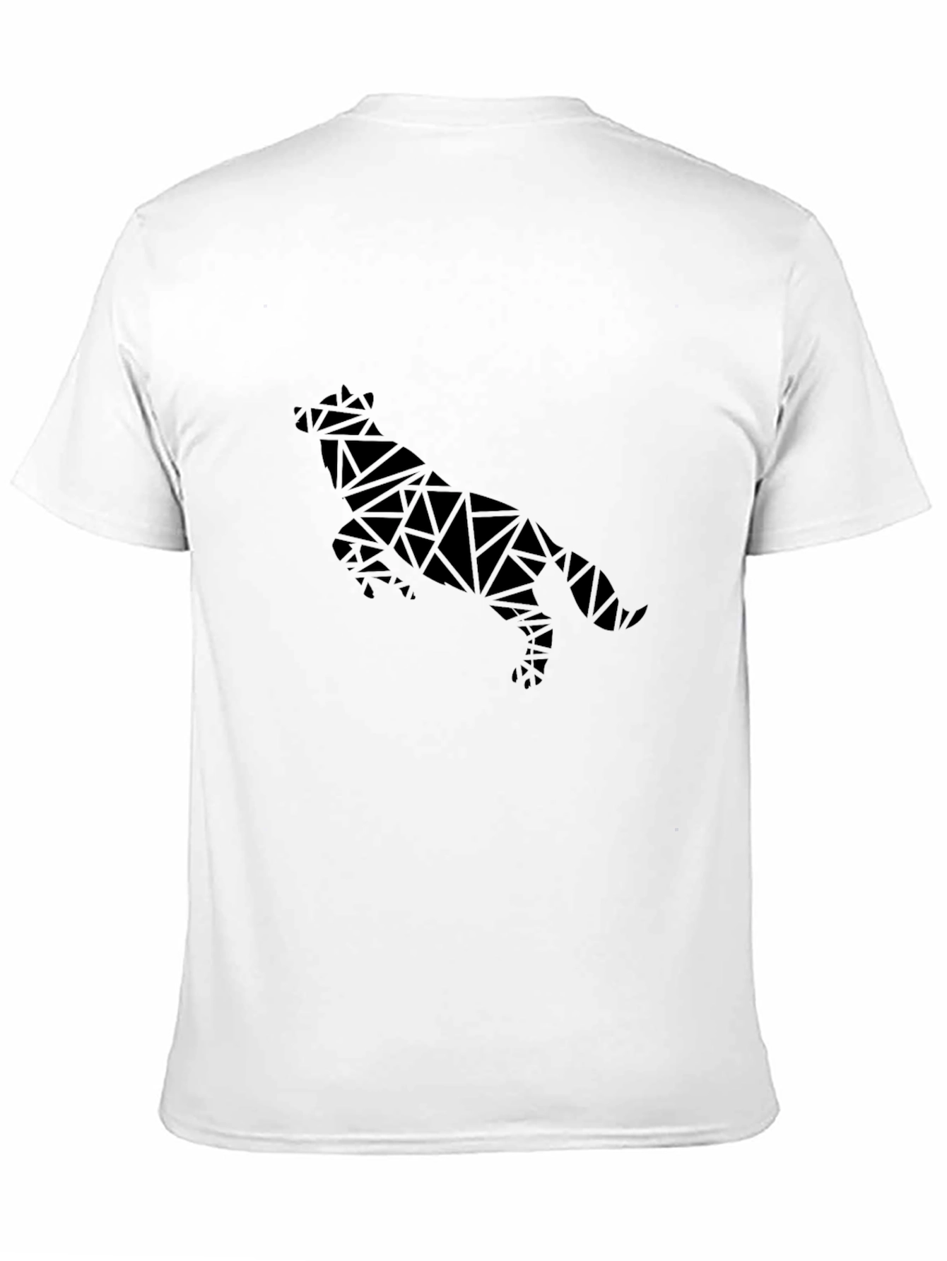 Geometric Wolf Graphic Tee - Black