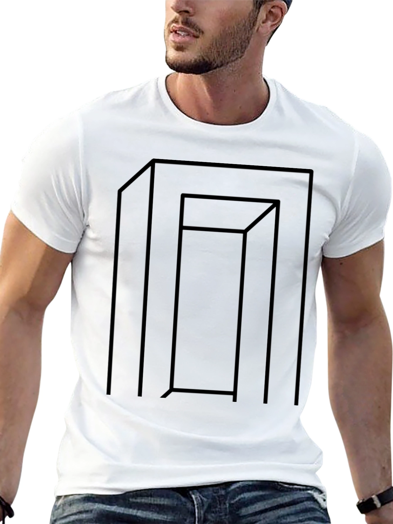 Optical Illusion Graphic Tee - Black