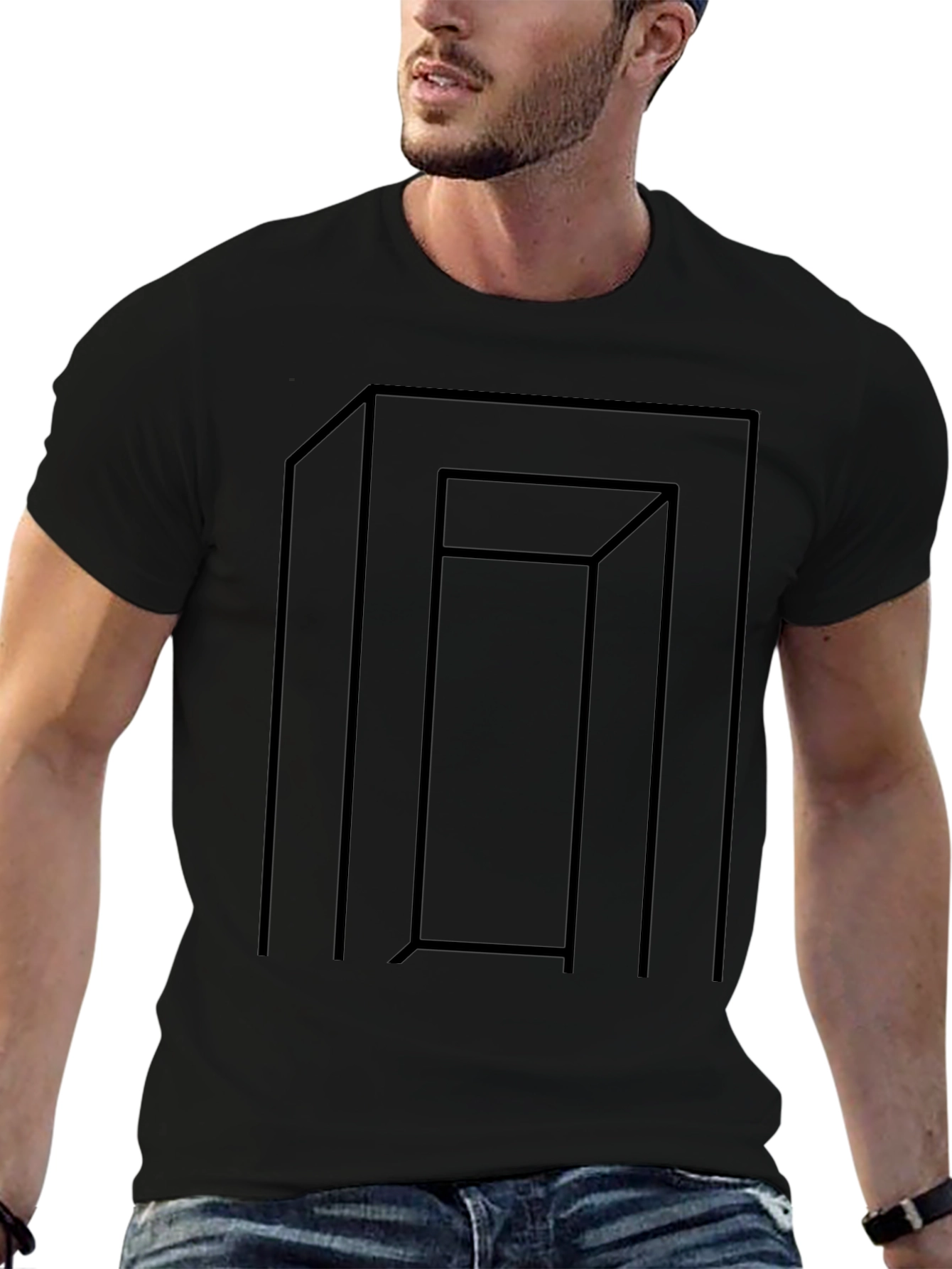 Optical Illusion Graphic Tee - Black