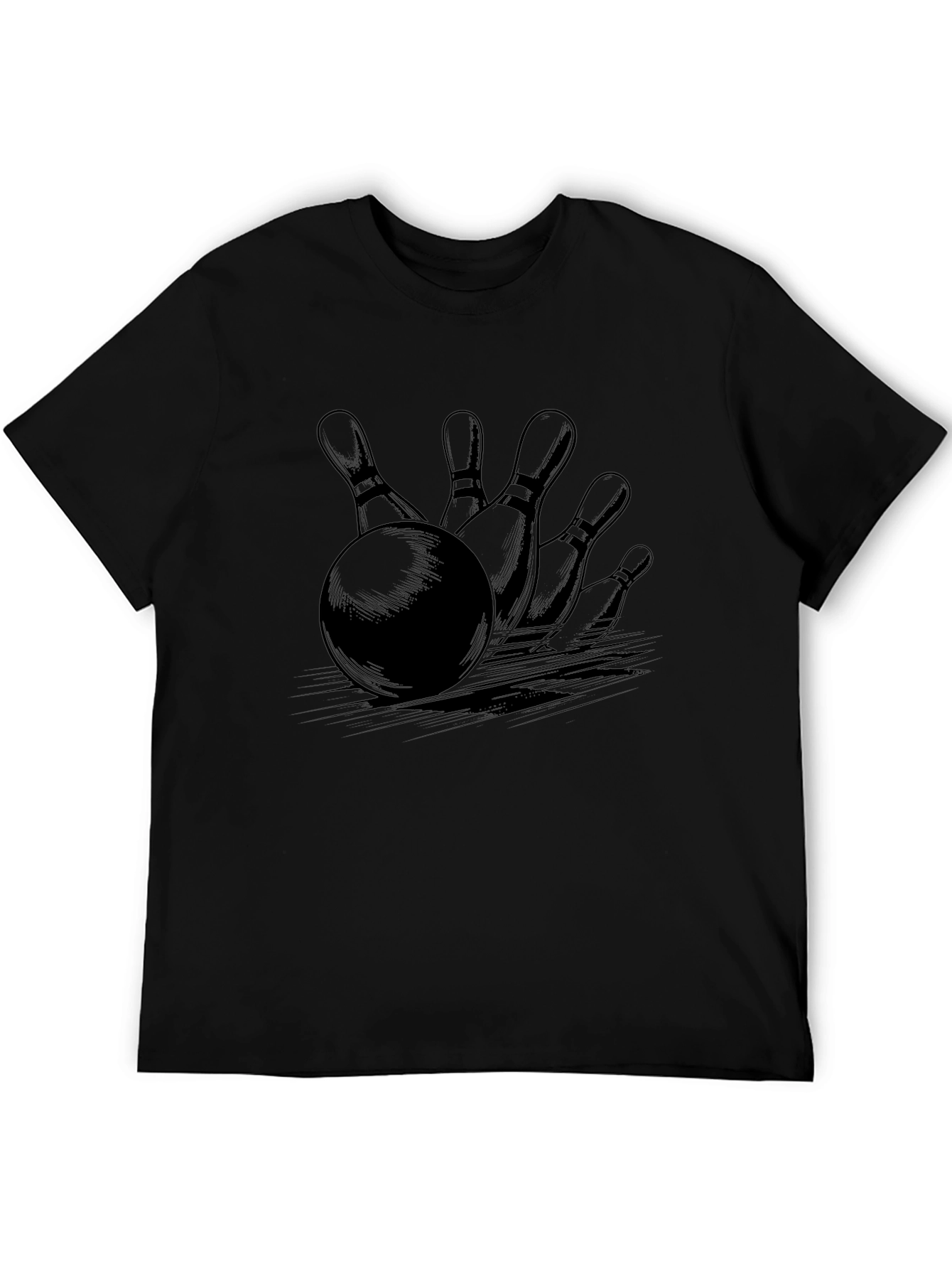 Bowling Strike Graphic Tee - Classic Black