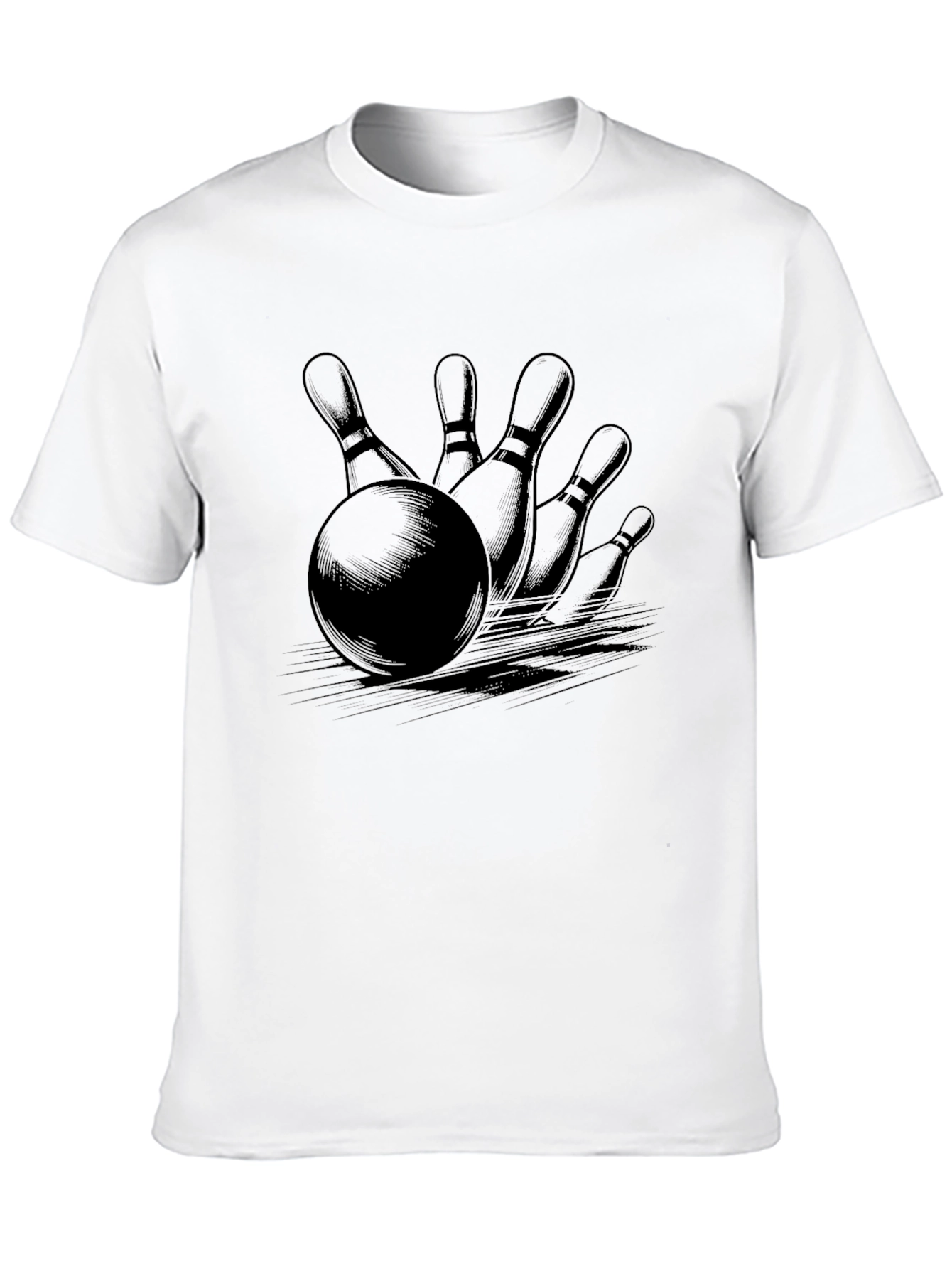 Bowling Strike Graphic Tee - Classic Black