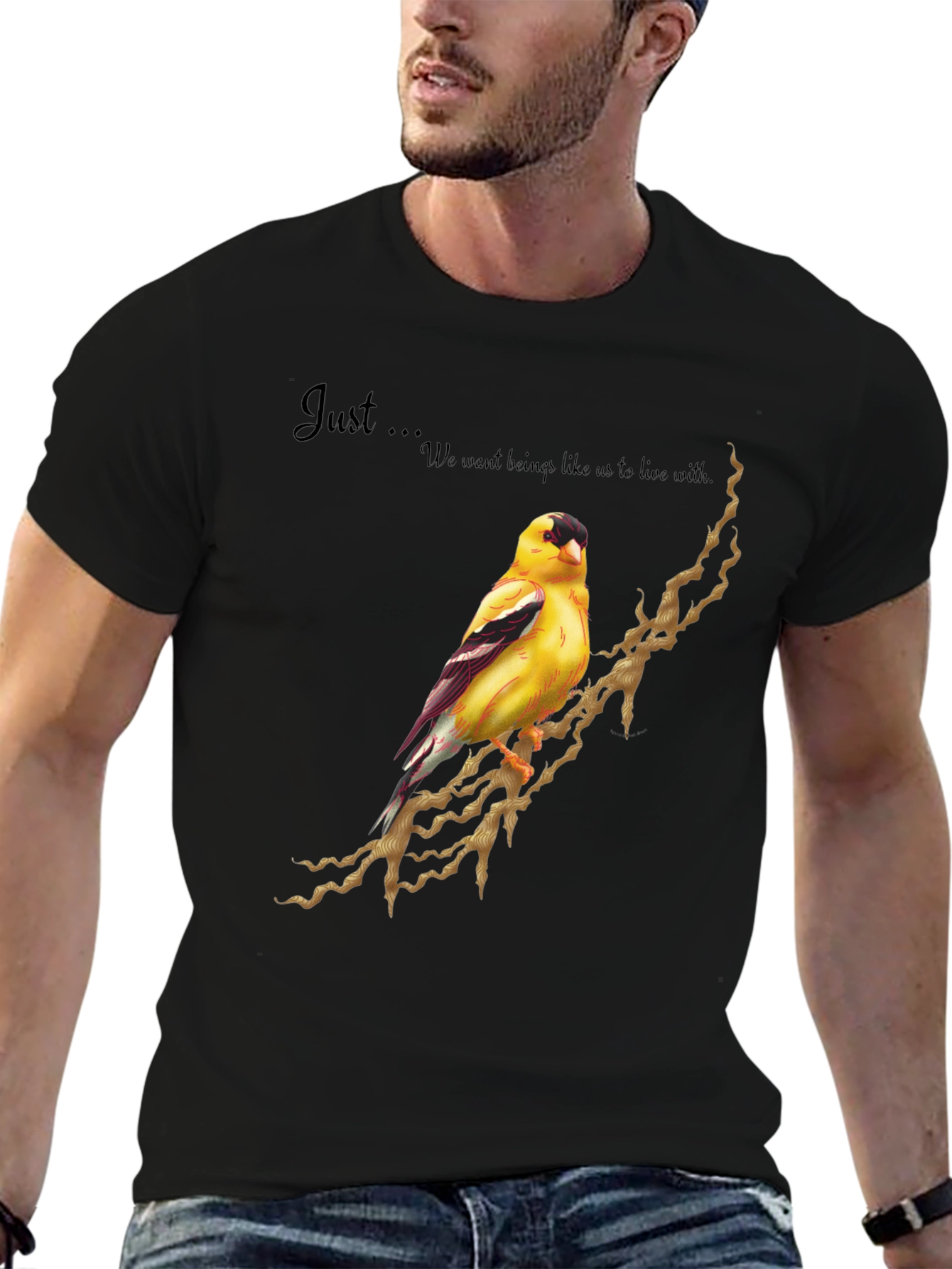 Goldfinch Bird Graphic Tee - Unique Design Shirt