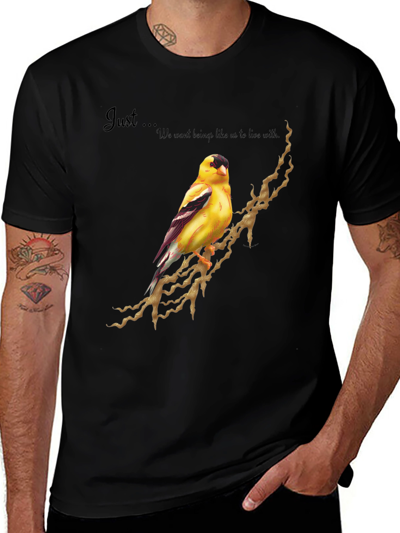 Goldfinch Bird Graphic Tee - Unique Design Shirt