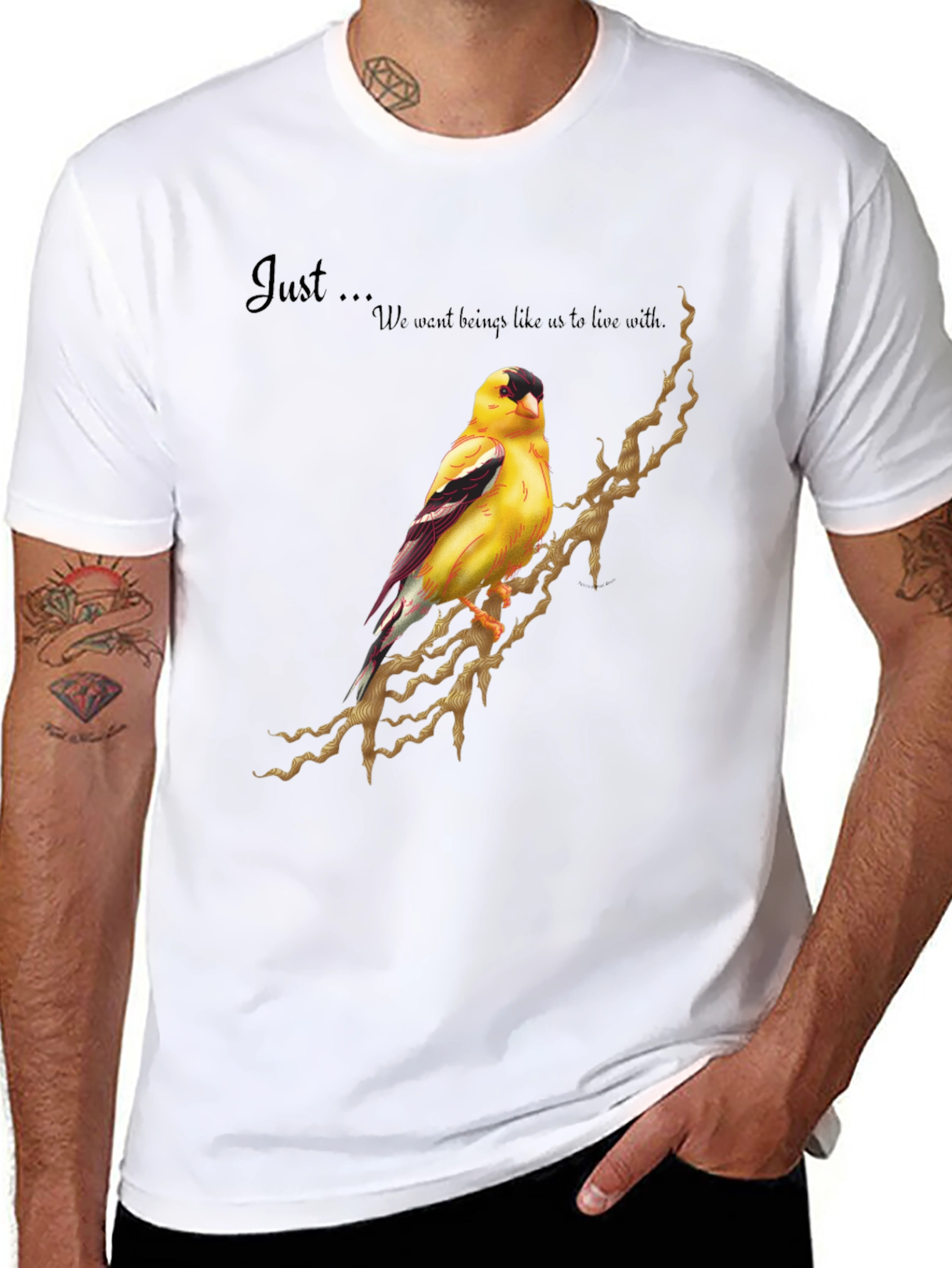 Goldfinch Bird Graphic Tee - Unique Design Shirt