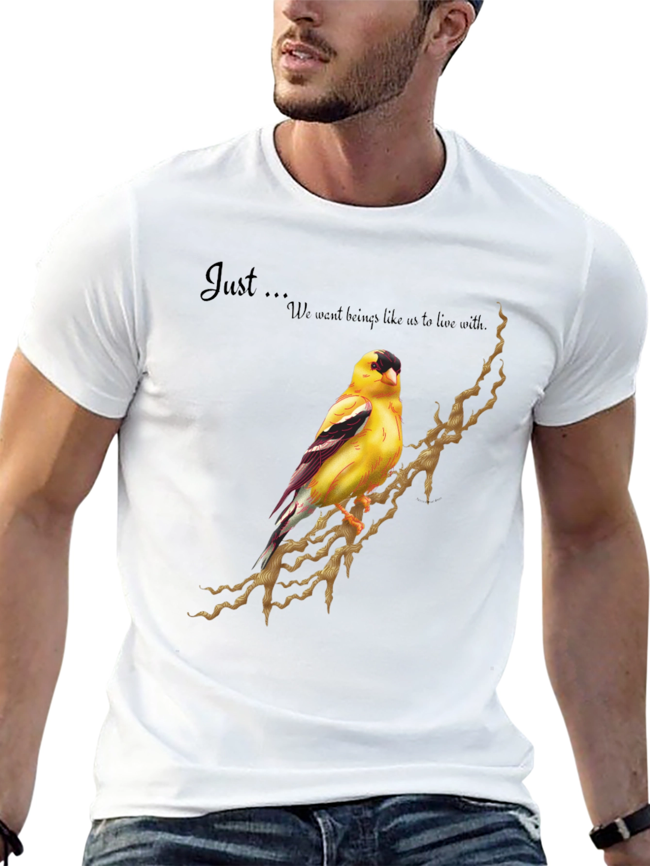 Goldfinch Bird Graphic Tee - Unique Design Shirt