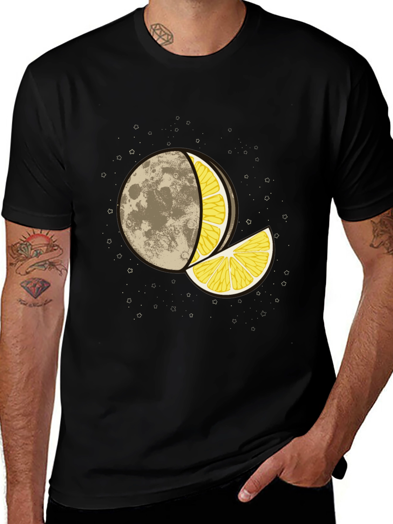 Moon Lemon Graphic Tee - Unique Design