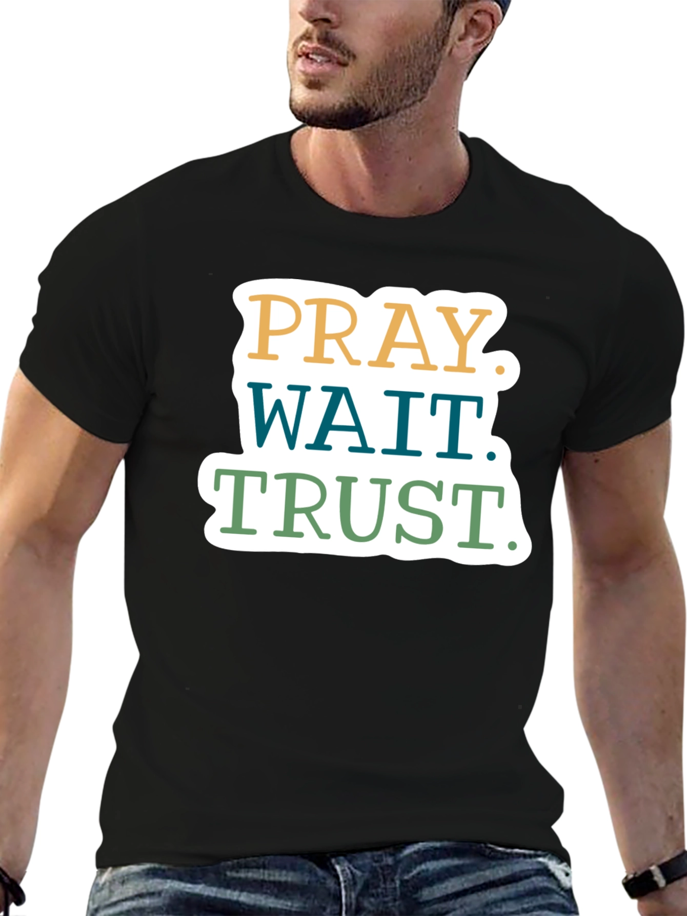 Pray Wait Trust T-Shirt - Christian Faith Tee