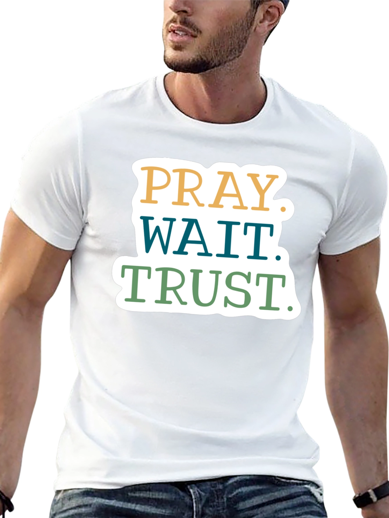 Pray Wait Trust T-Shirt - Christian Faith Tee