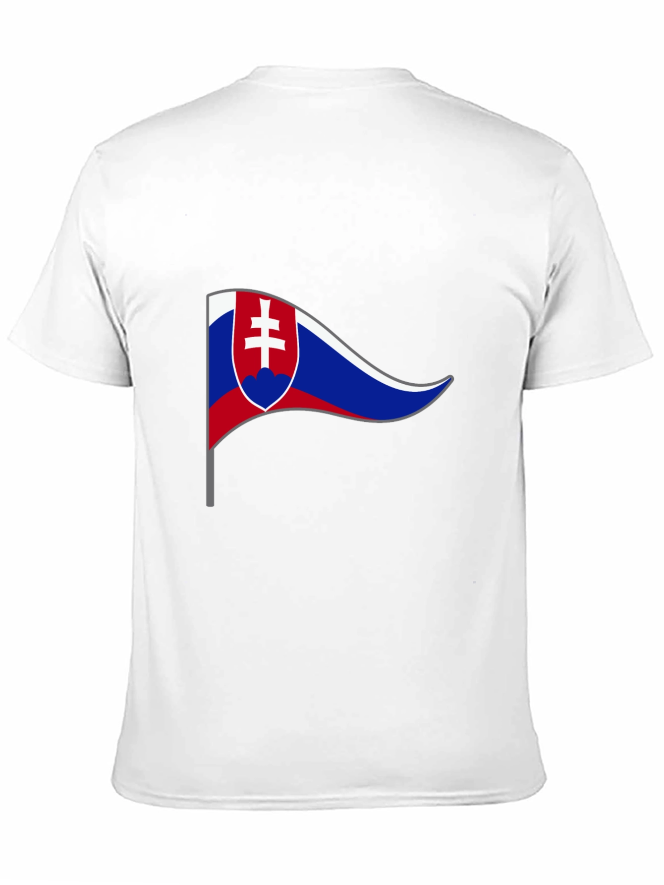 Slovakian Flag Graphic T-Shirt - Black Cotton Tee