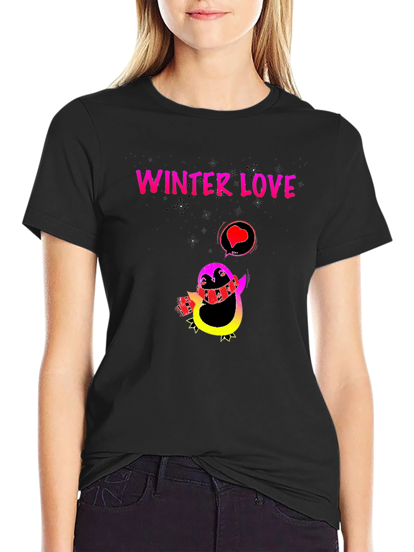 Winter Love Penguin Graphic Tee