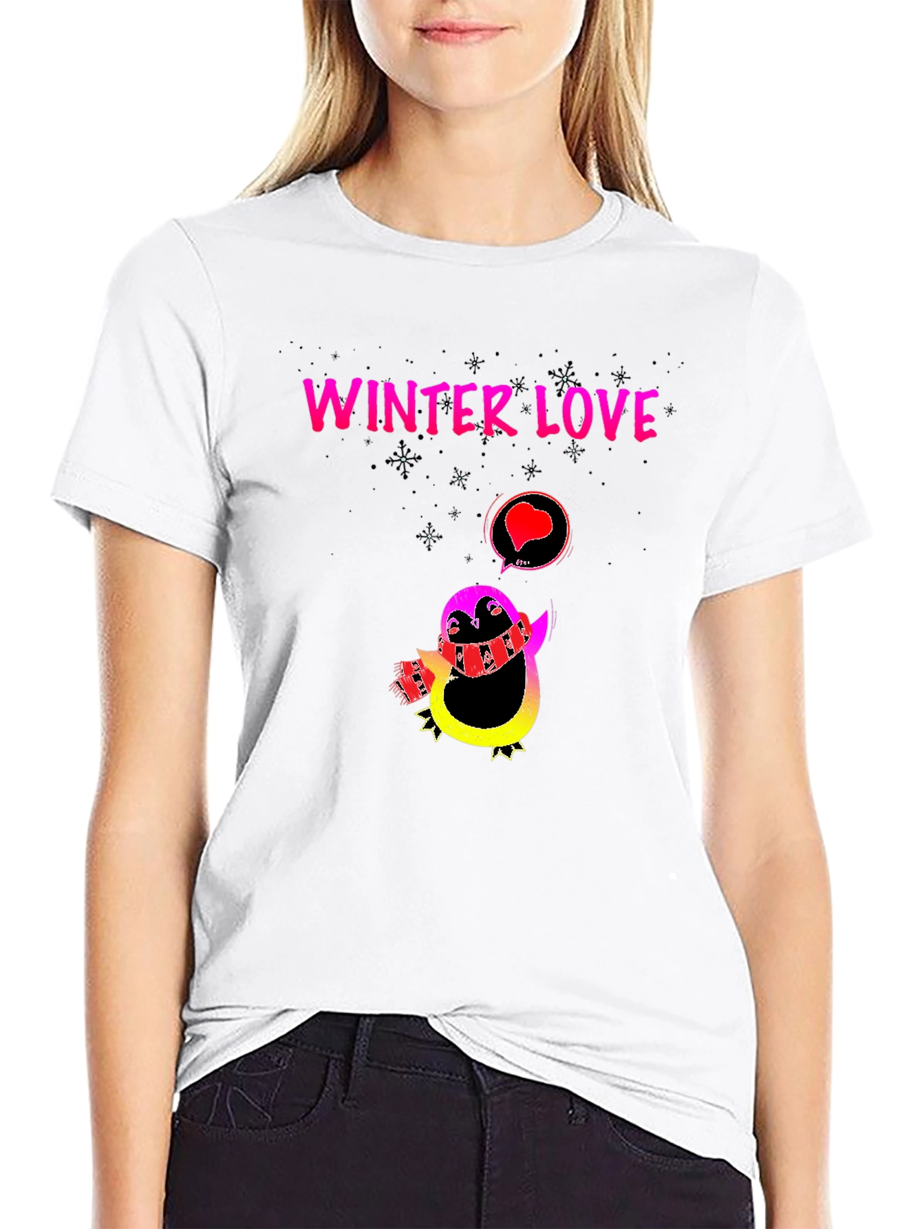 Winter Love Penguin Graphic Tee