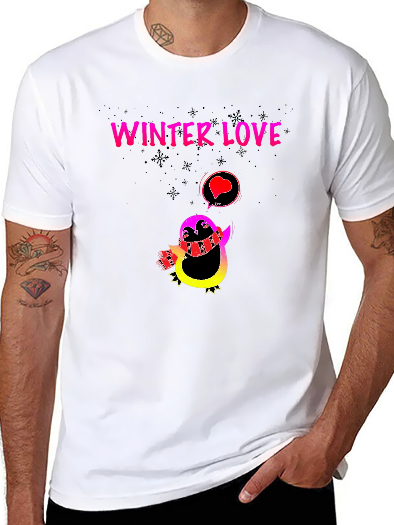 Winter Love Penguin Graphic Tee