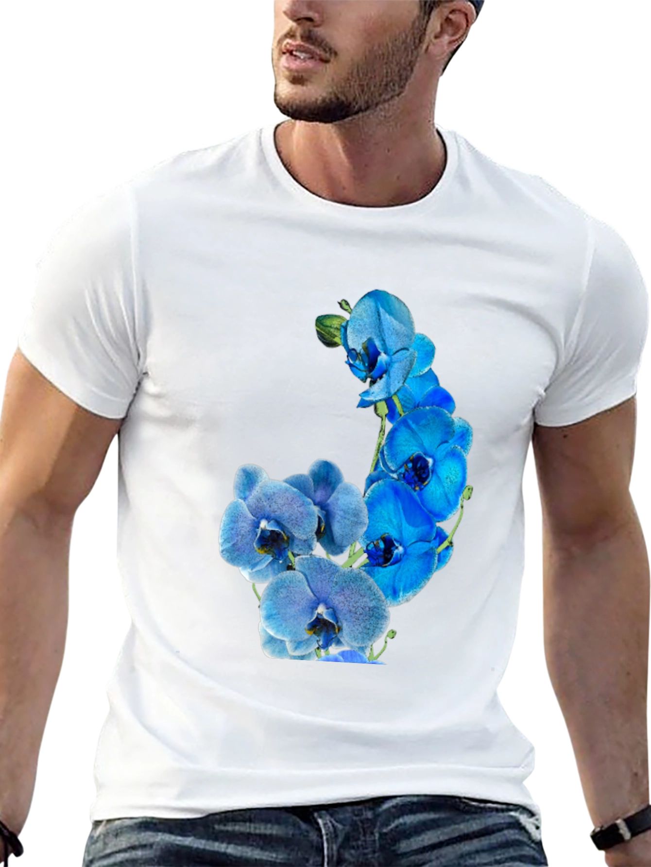 Floral Orchid Graphic Tee - Black