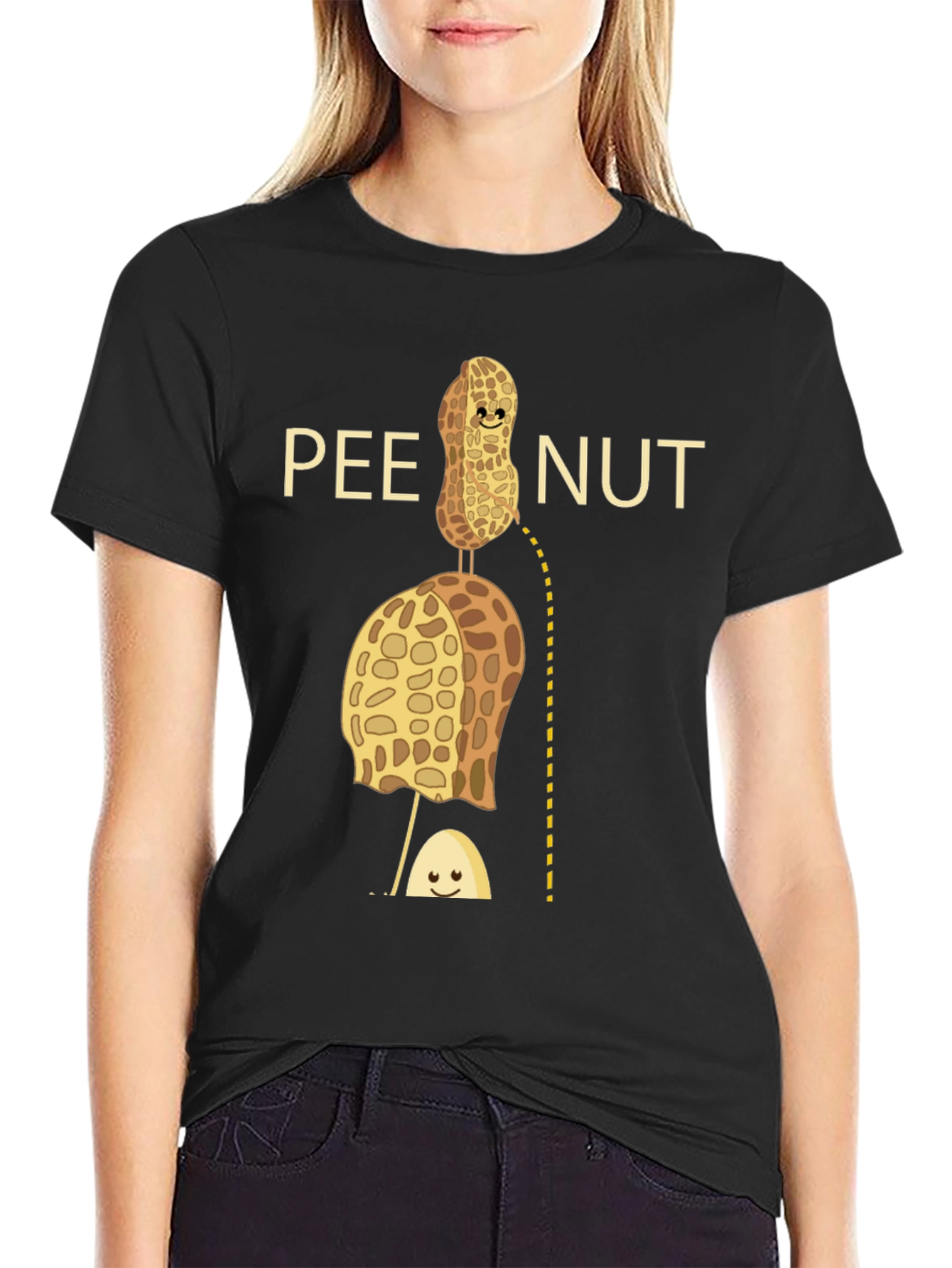 Pee Nut Pun Graphic T-Shirt - Unisex Cotton Tee