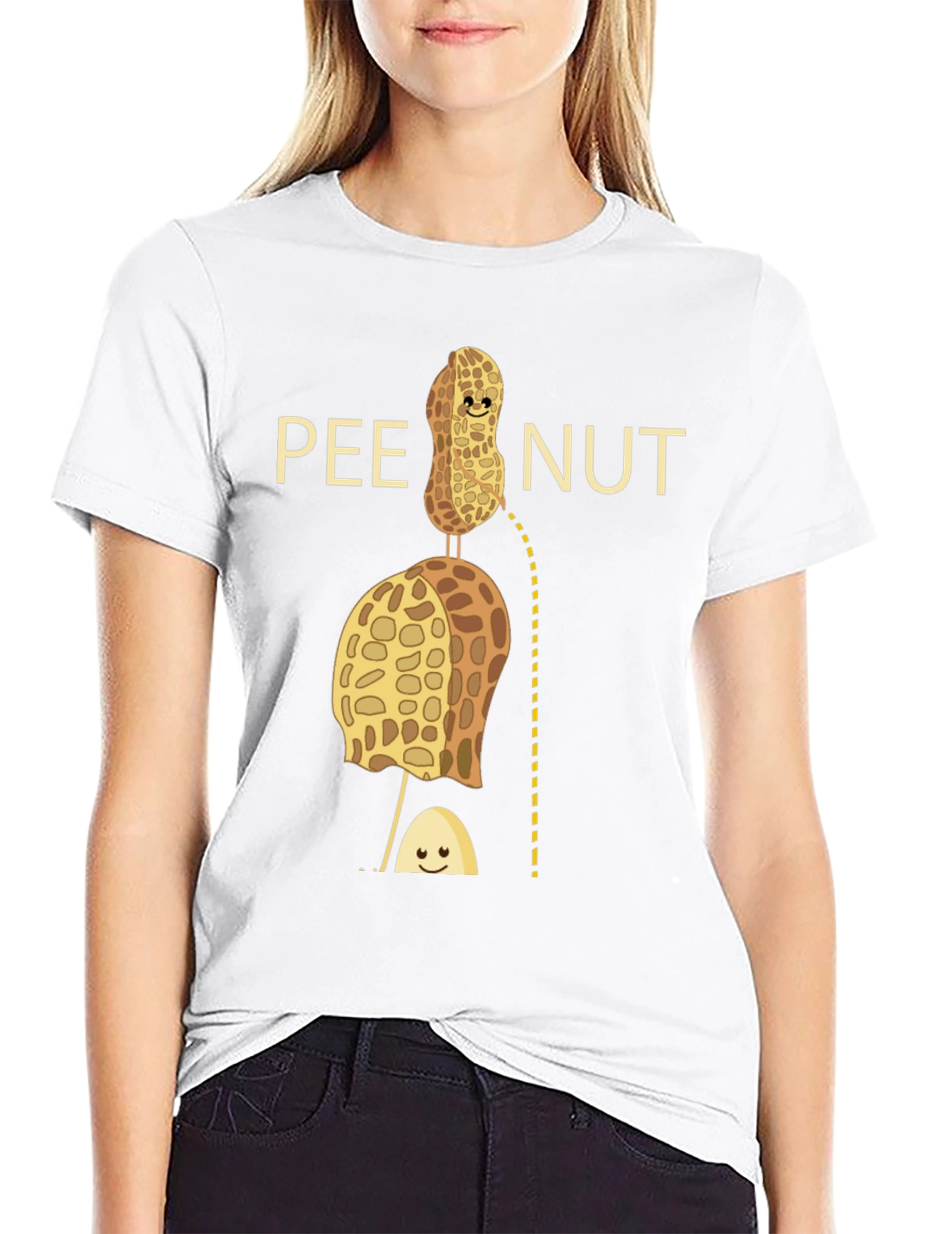 Pee Nut Pun Graphic T-Shirt - Unisex Cotton Tee