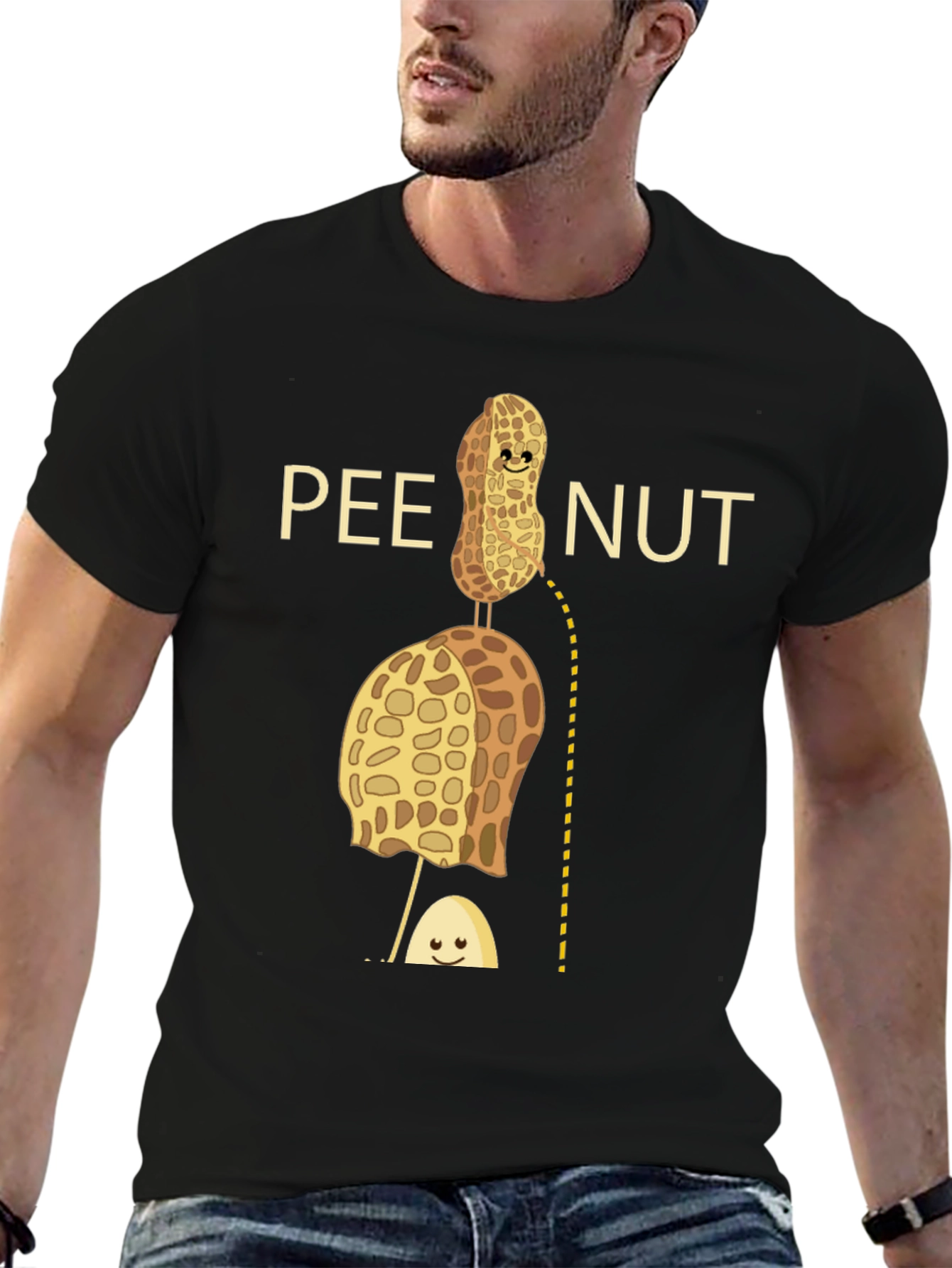Pee Nut Pun Graphic T-Shirt - Unisex Cotton Tee