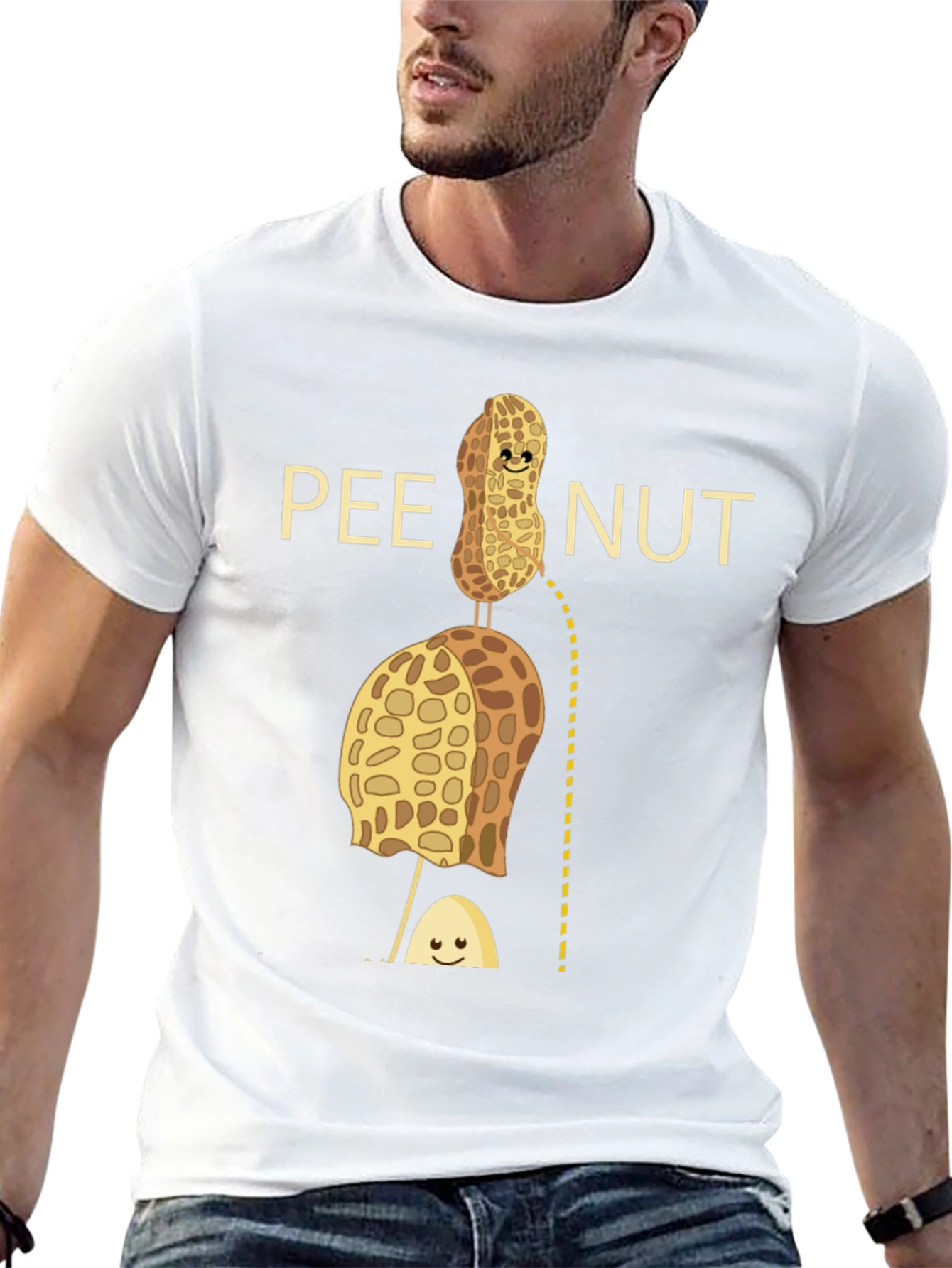 Pee Nut Pun Graphic T-Shirt - Unisex Cotton Tee