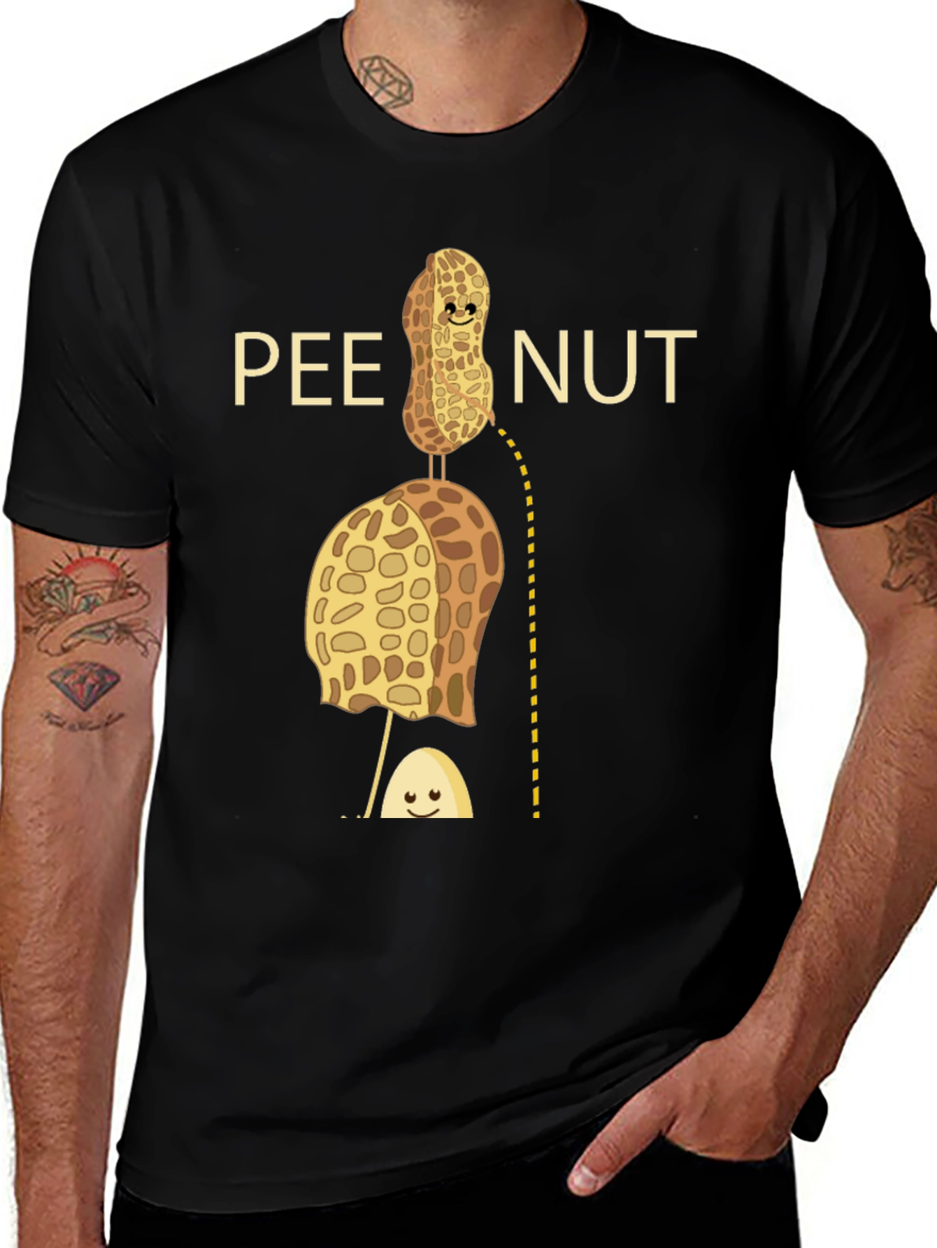Pee Nut Pun Graphic T-Shirt - Unisex Cotton Tee